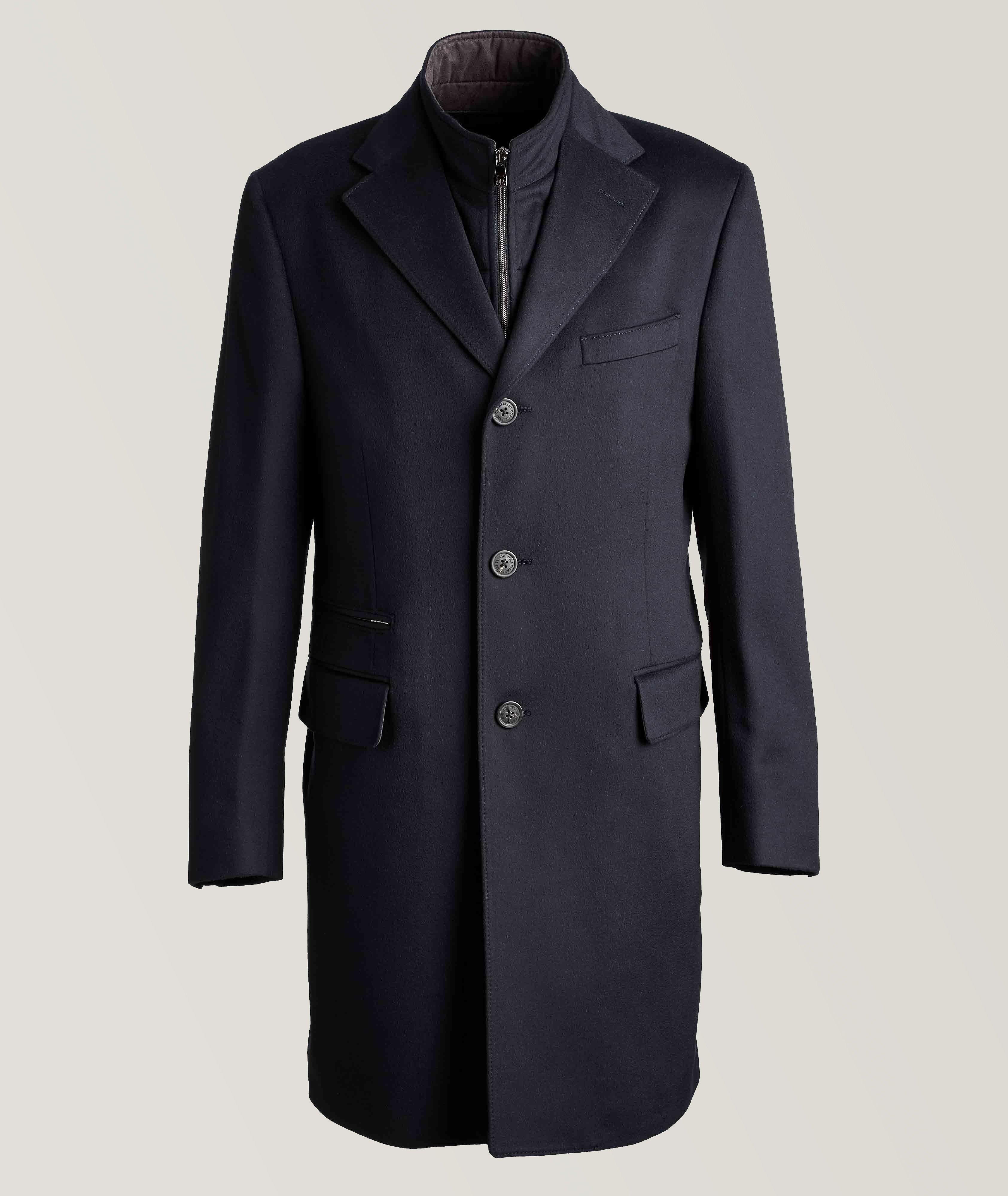 Navy blue wool coat