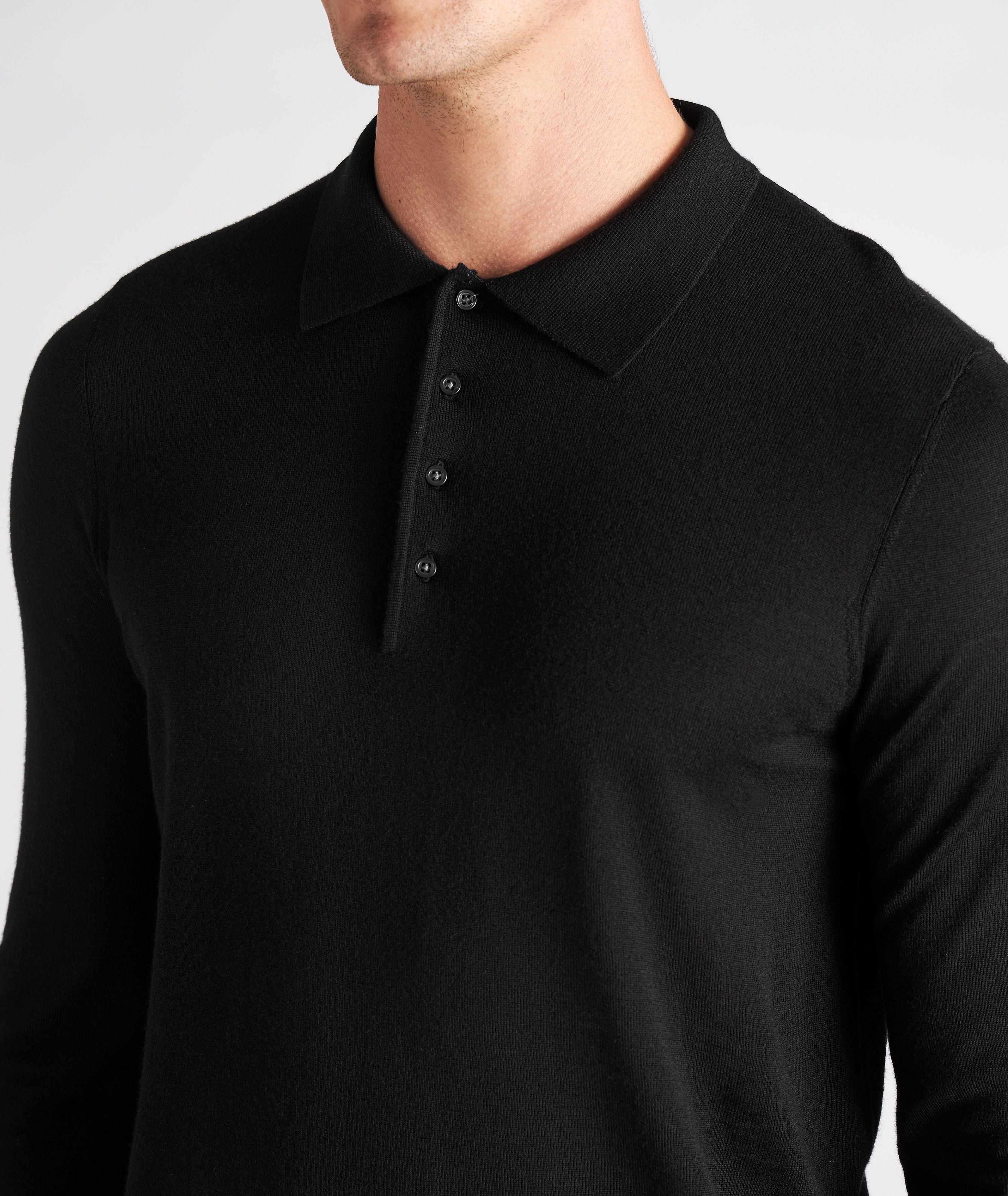 Long-Sleeve Merino Wool Polo image 3