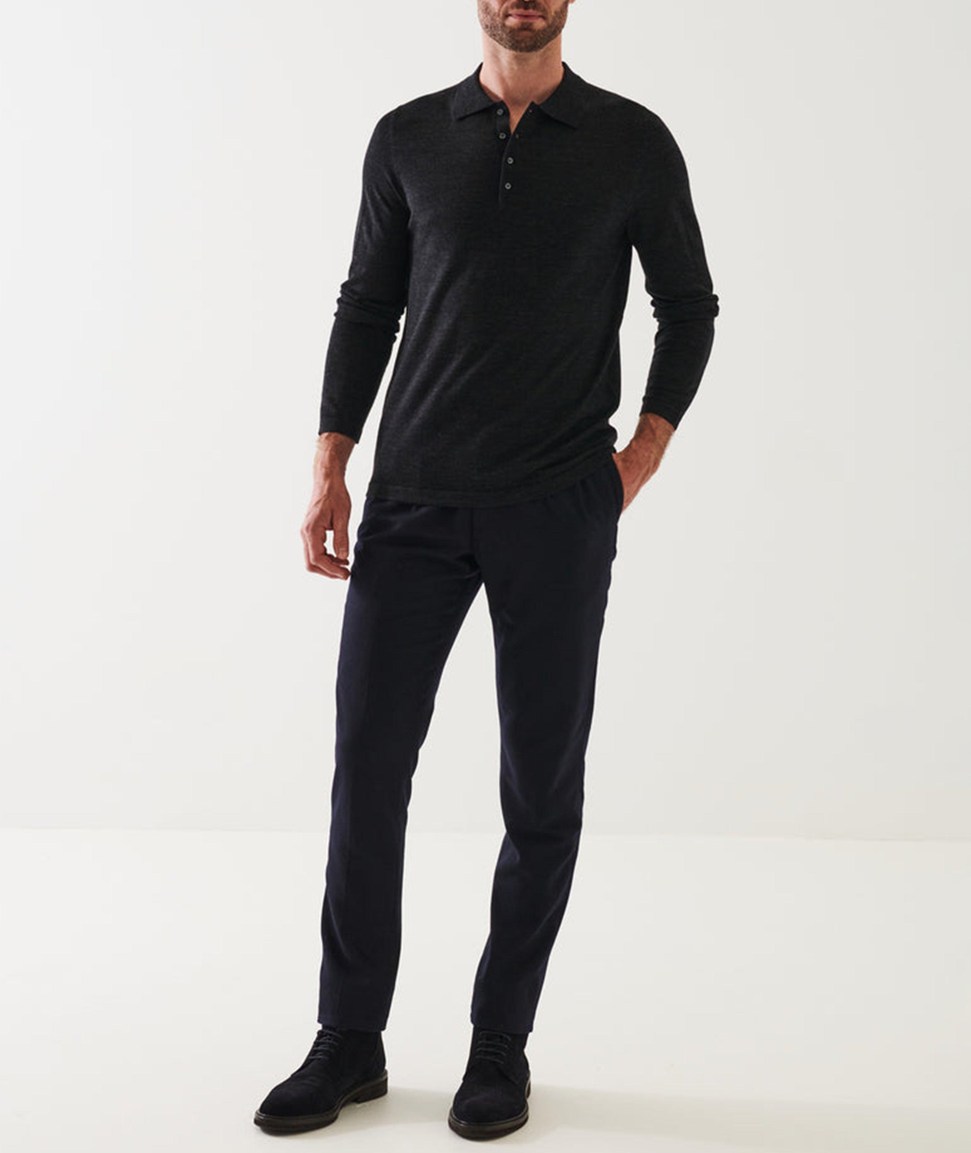 Long-Sleeve Merino Wool Polo image 4