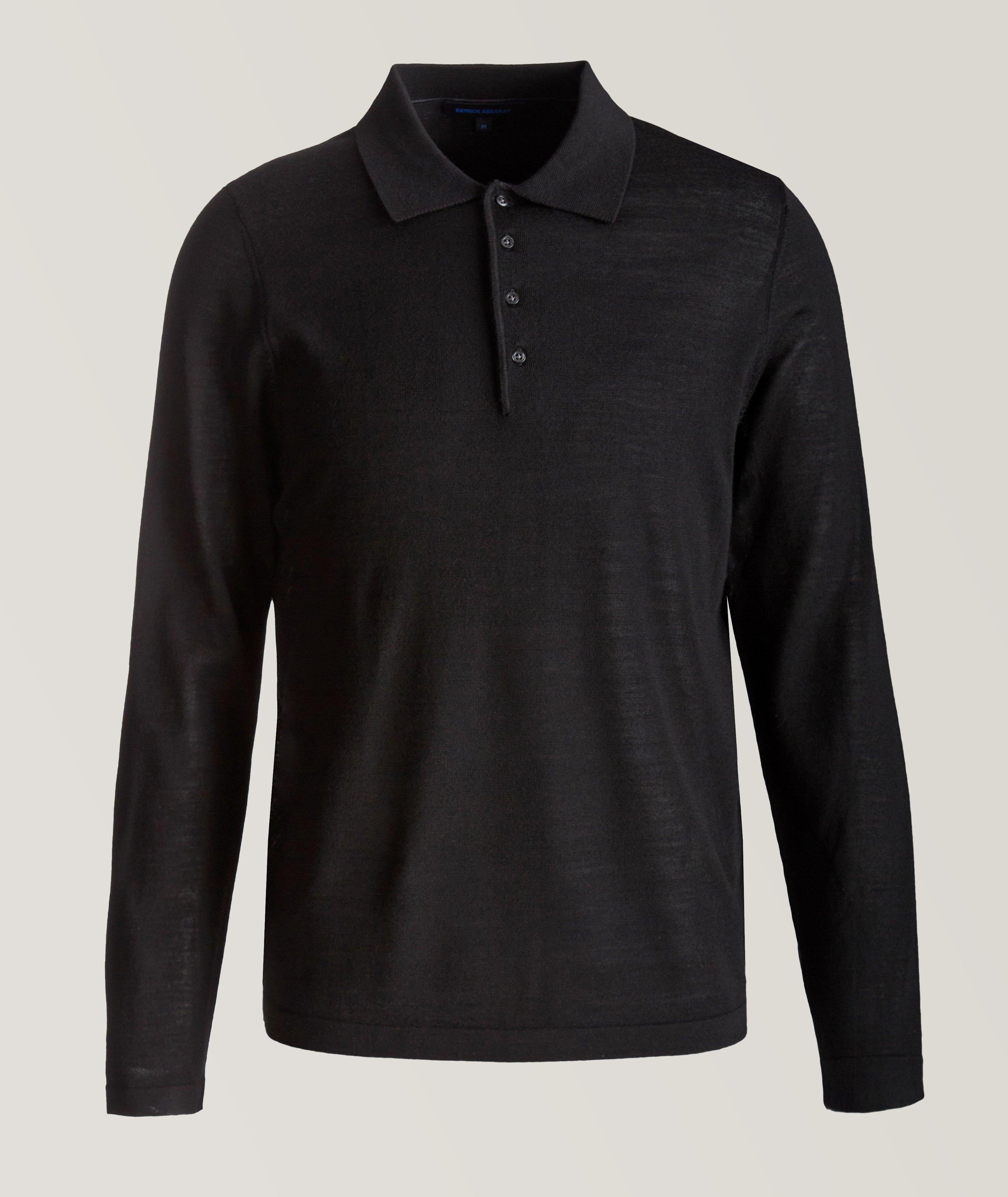 Long-Sleeve Merino Wool Polo image 0