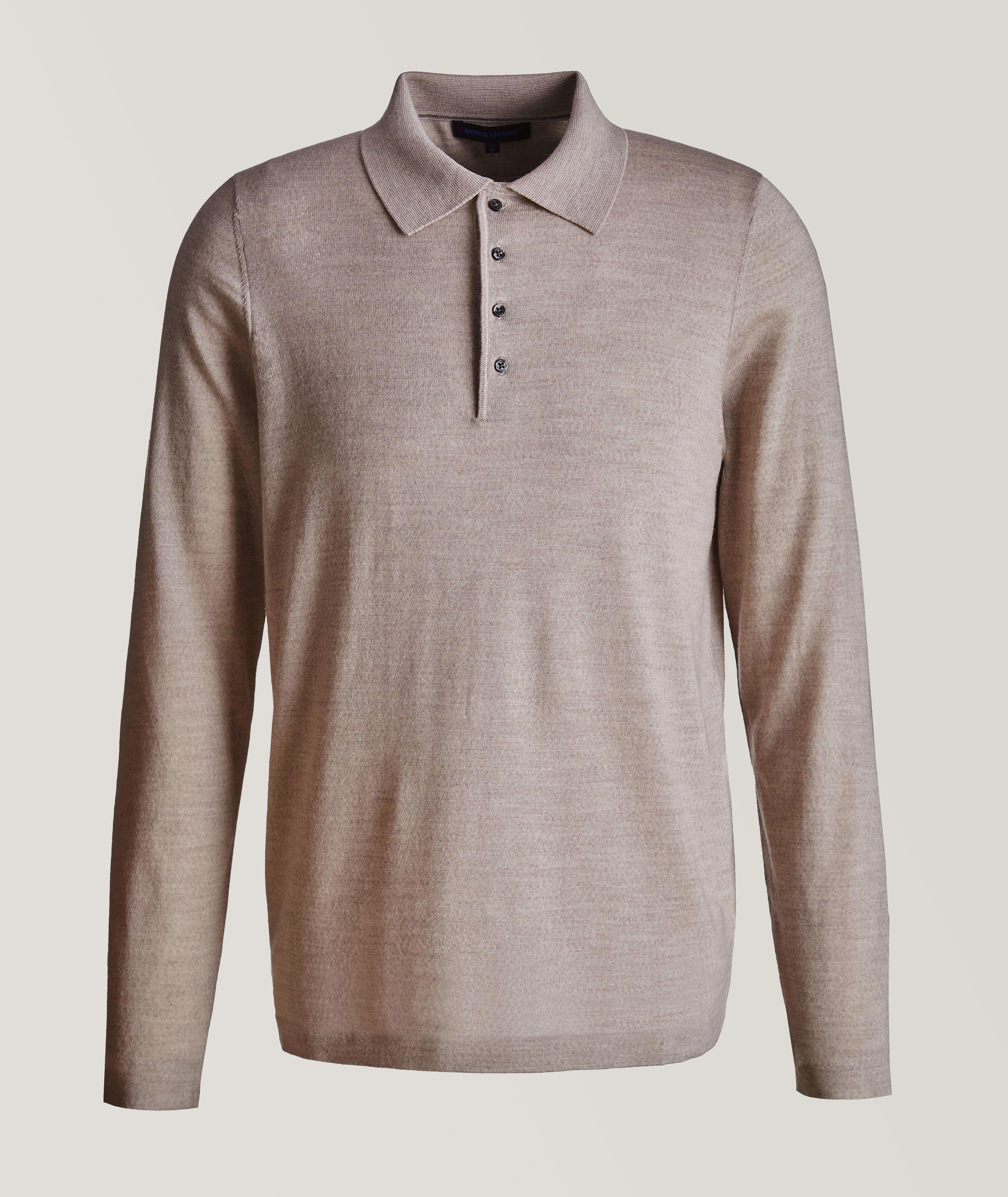 Long-Sleeve Merino Wool Polo image 0