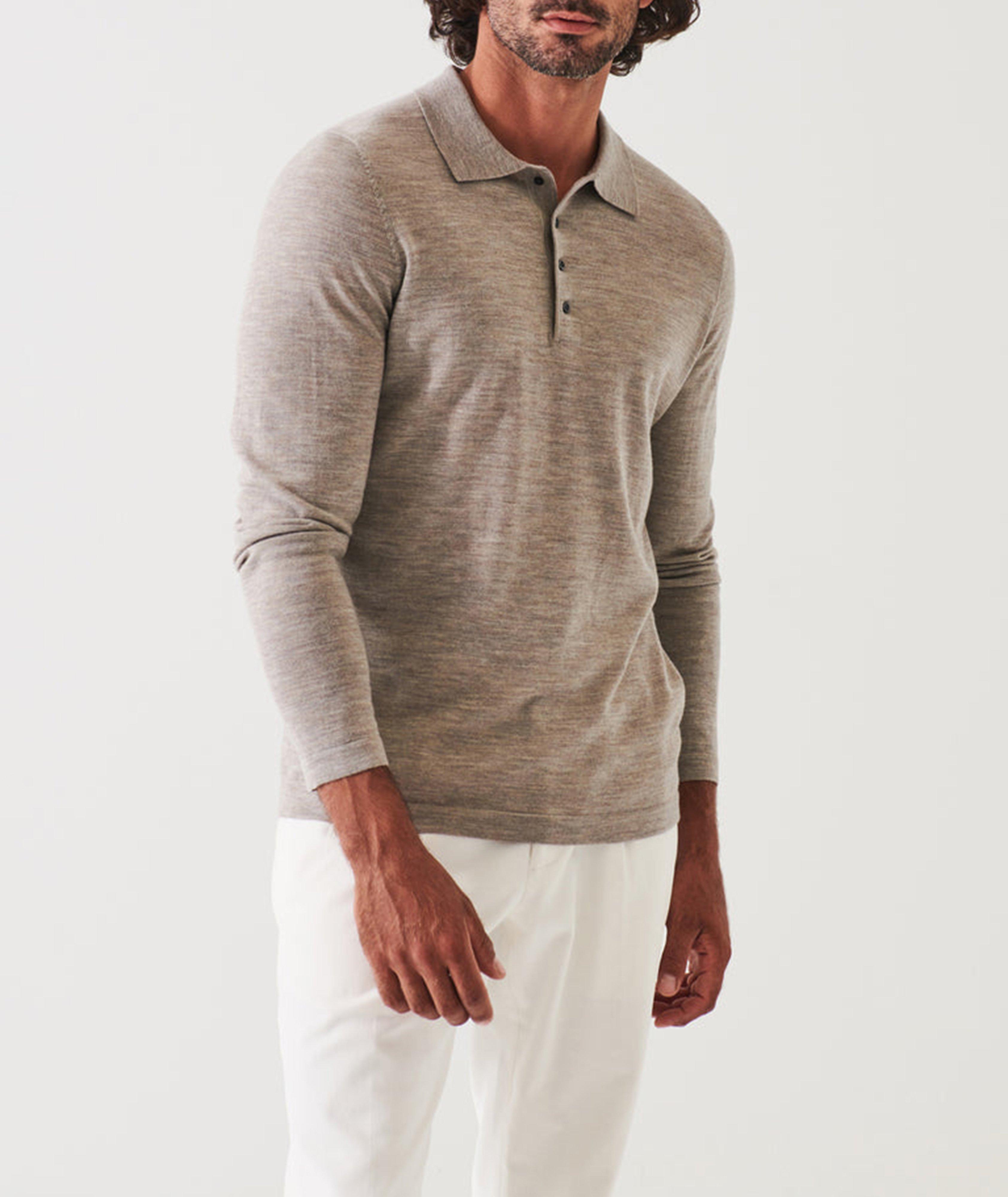 Patrick Assaraf Long-Sleeve Merino Wool Polo, Sweaters & Knits