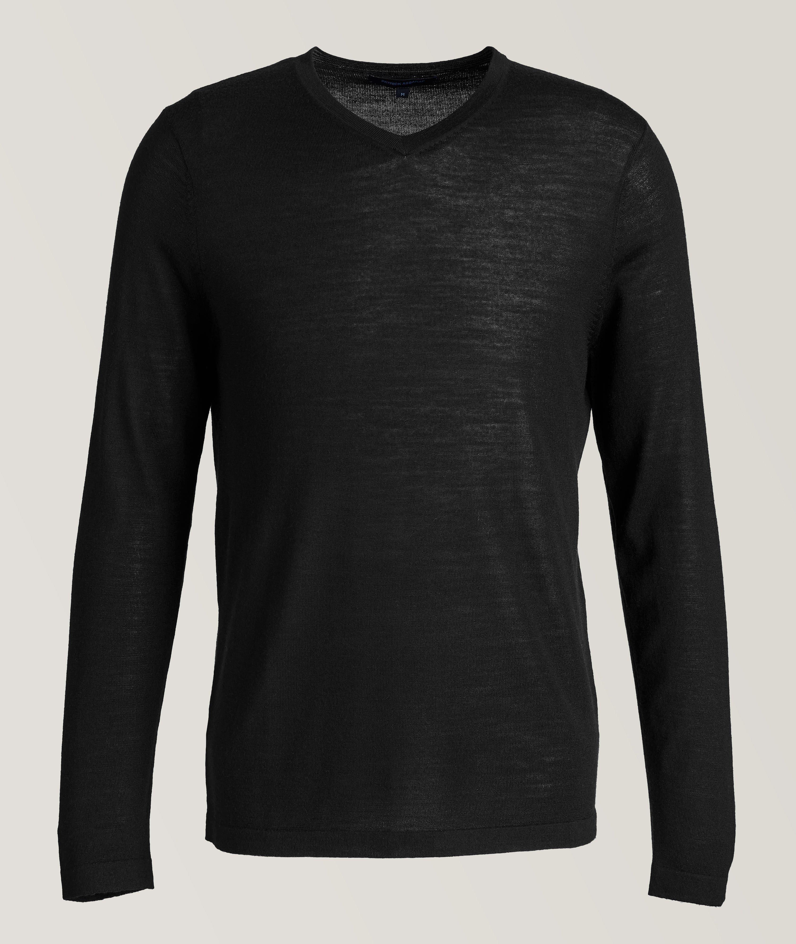 Patrick Assaraf Extra-Fine Merino Wool V-Neck Sweater