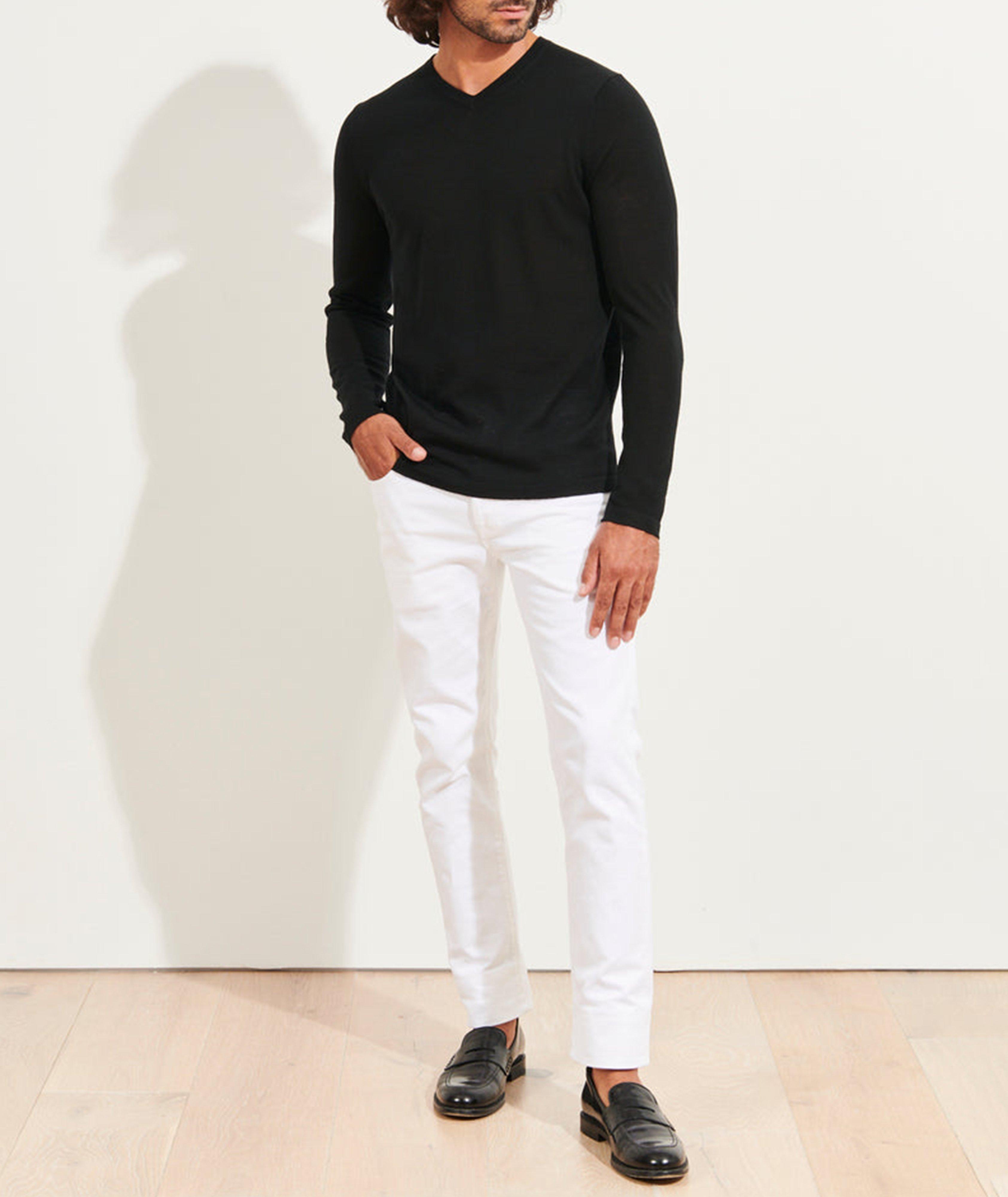 Extra-Fine Merino Wool V-Neck Sweater image 3