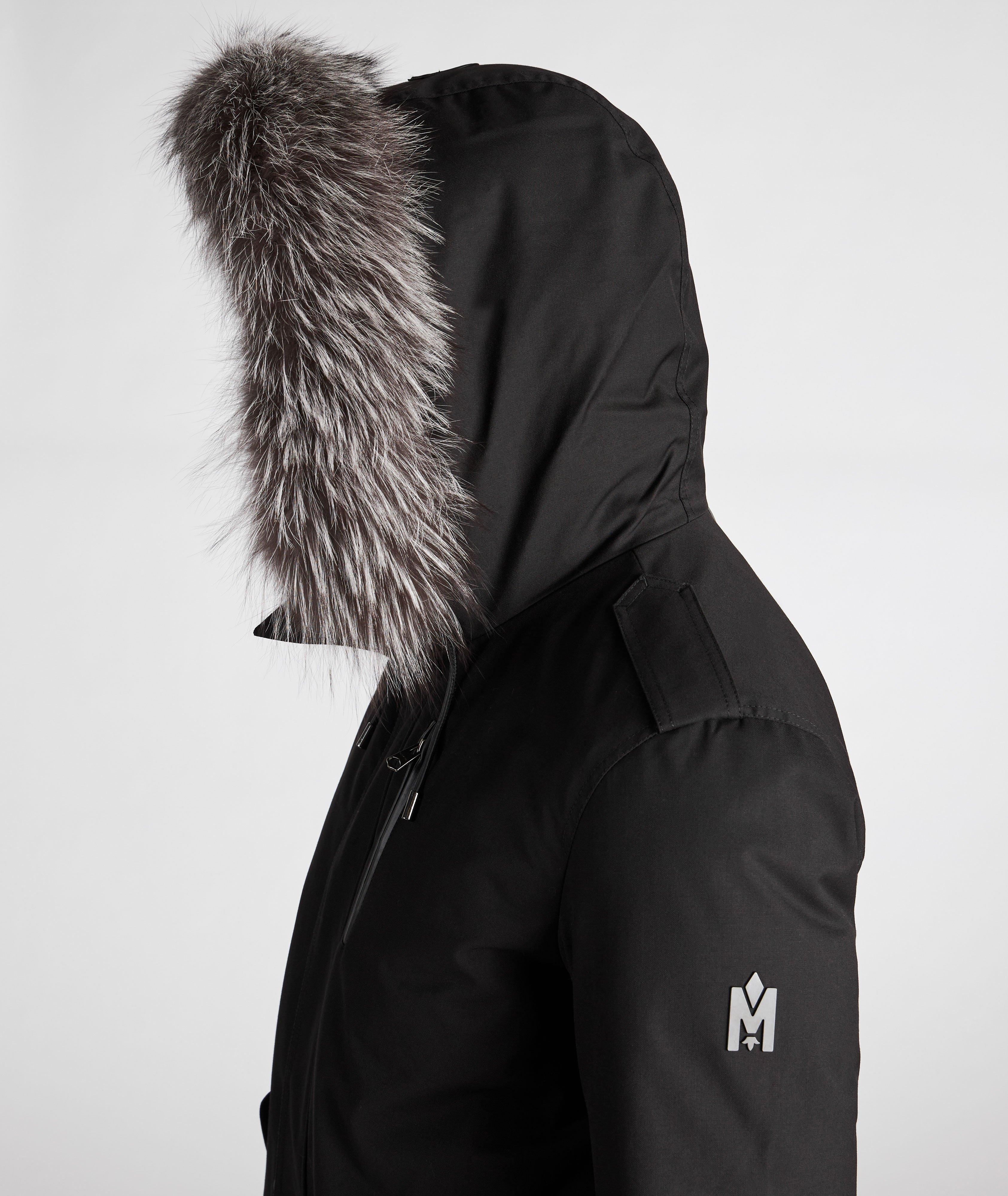 Moritz, Rabbit fur-lined twill parka with removable silver fox fur