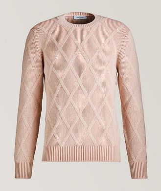 Gran Sasso Wool-Cashmere Diamond Knit Sweater