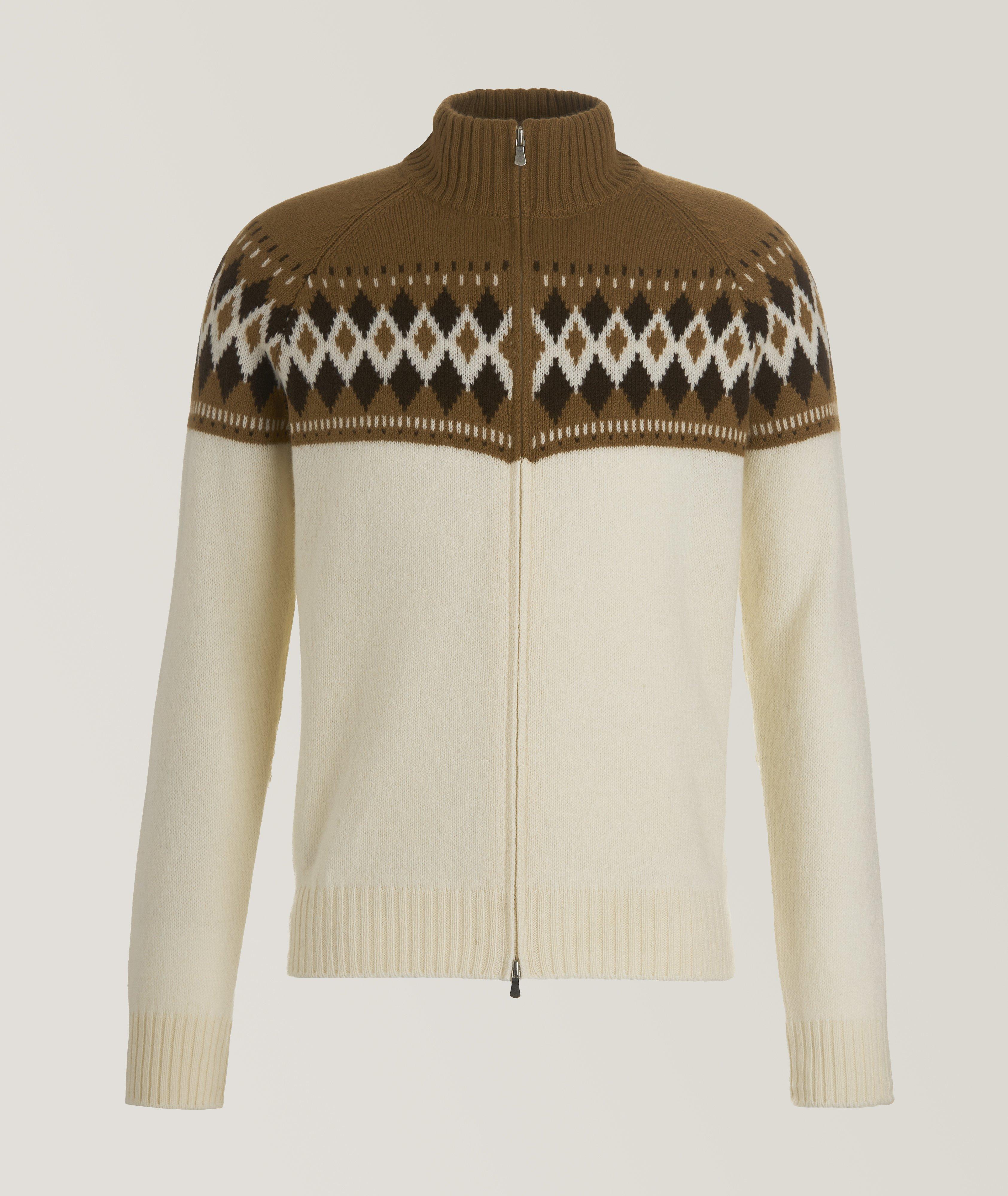 Gran Sasso Pull en tricot Fair isle à glissière