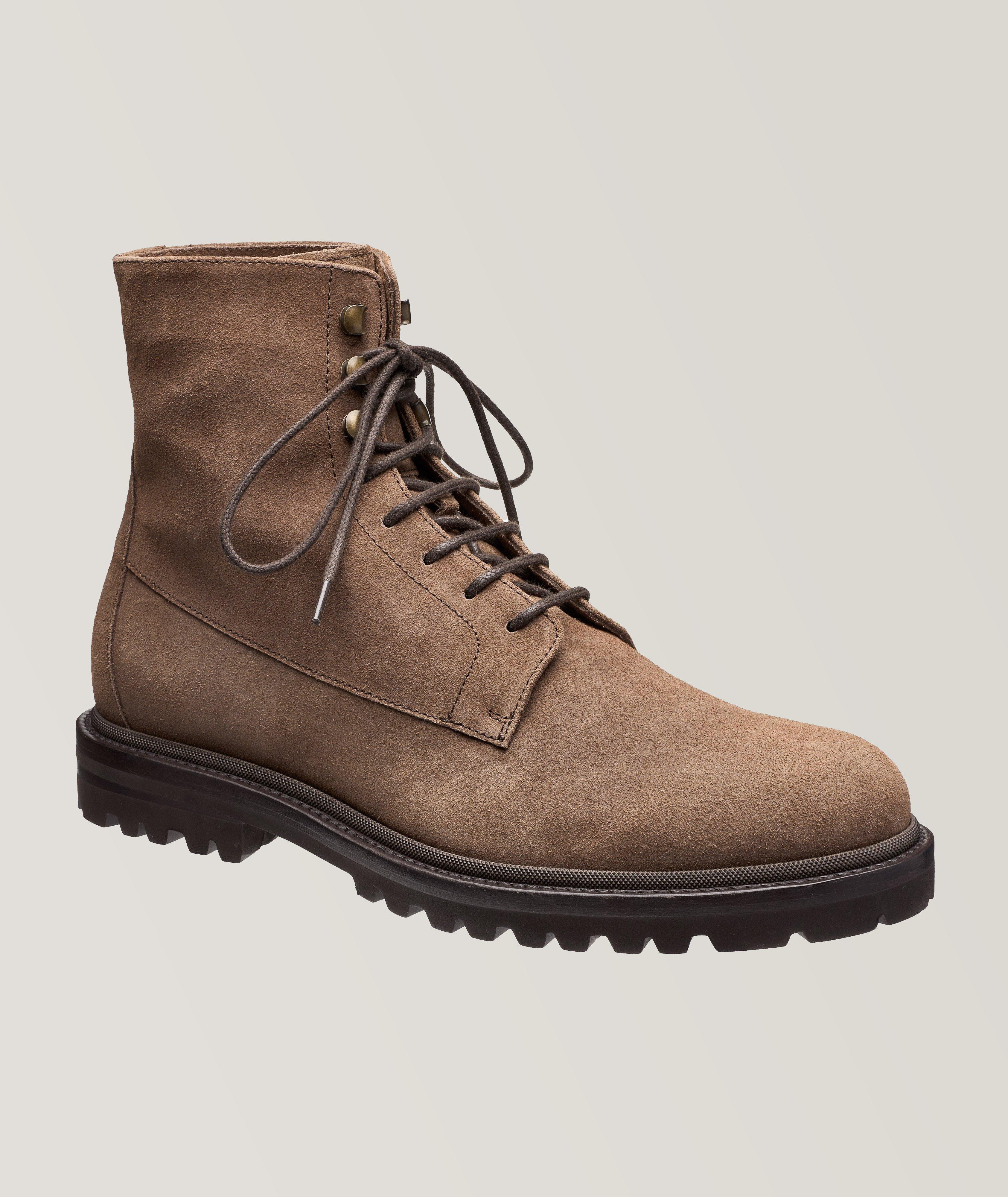 Mens suede cheap lace up boots