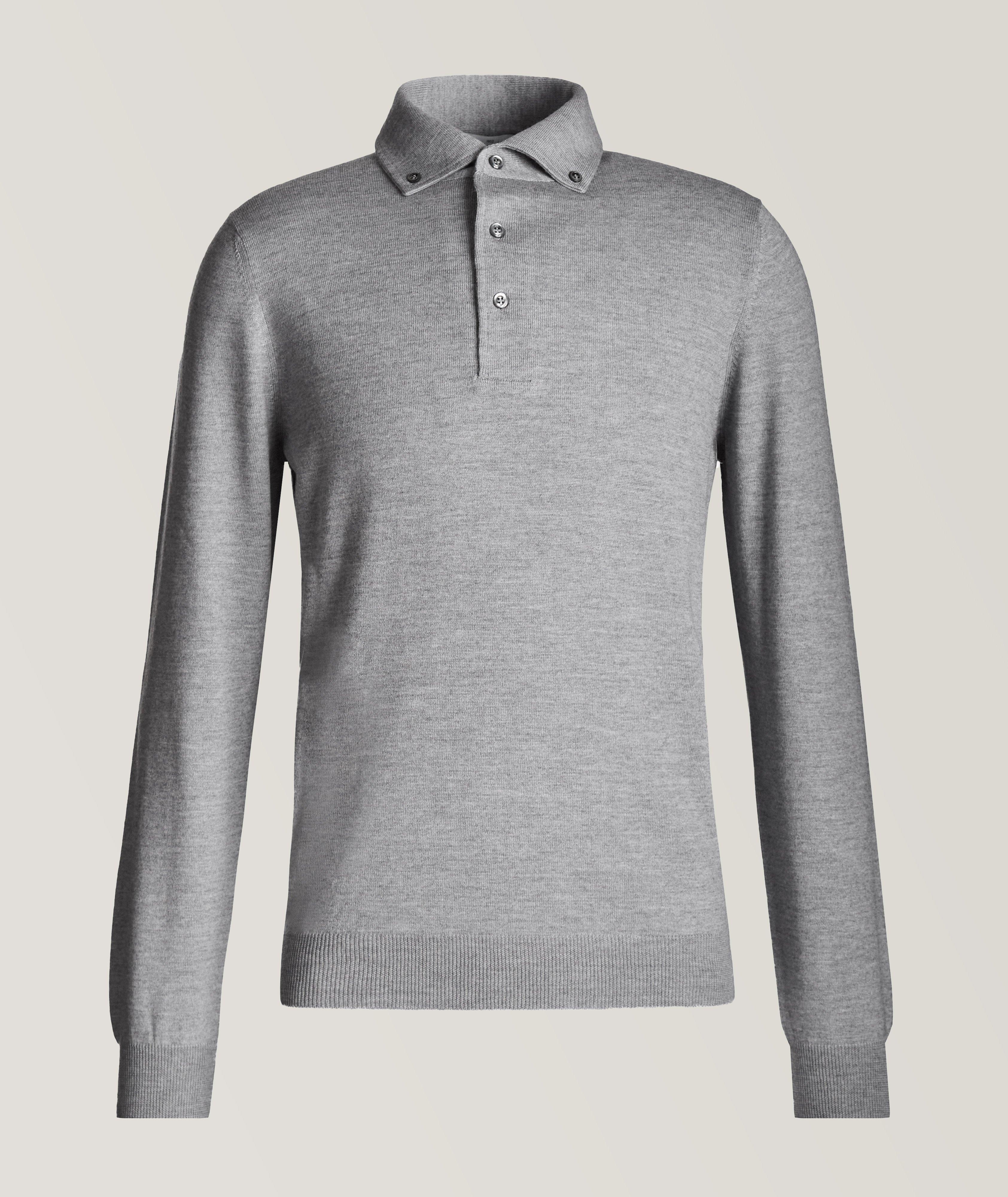 Long Sleeve Knit Wool Polo image 0