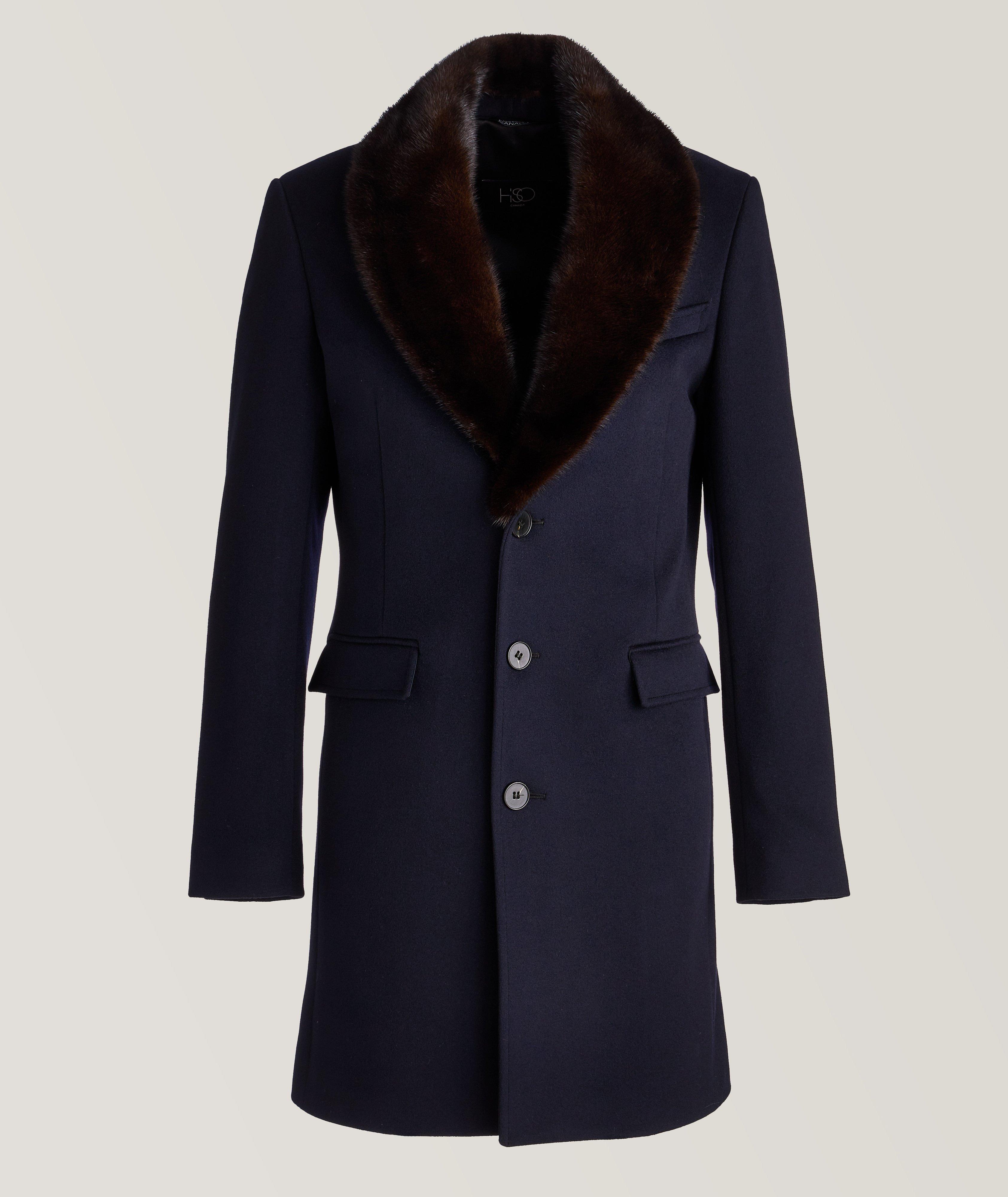 HiSO 5296 Wool Mink Lapel Overcoat | Coats | Harry Rosen