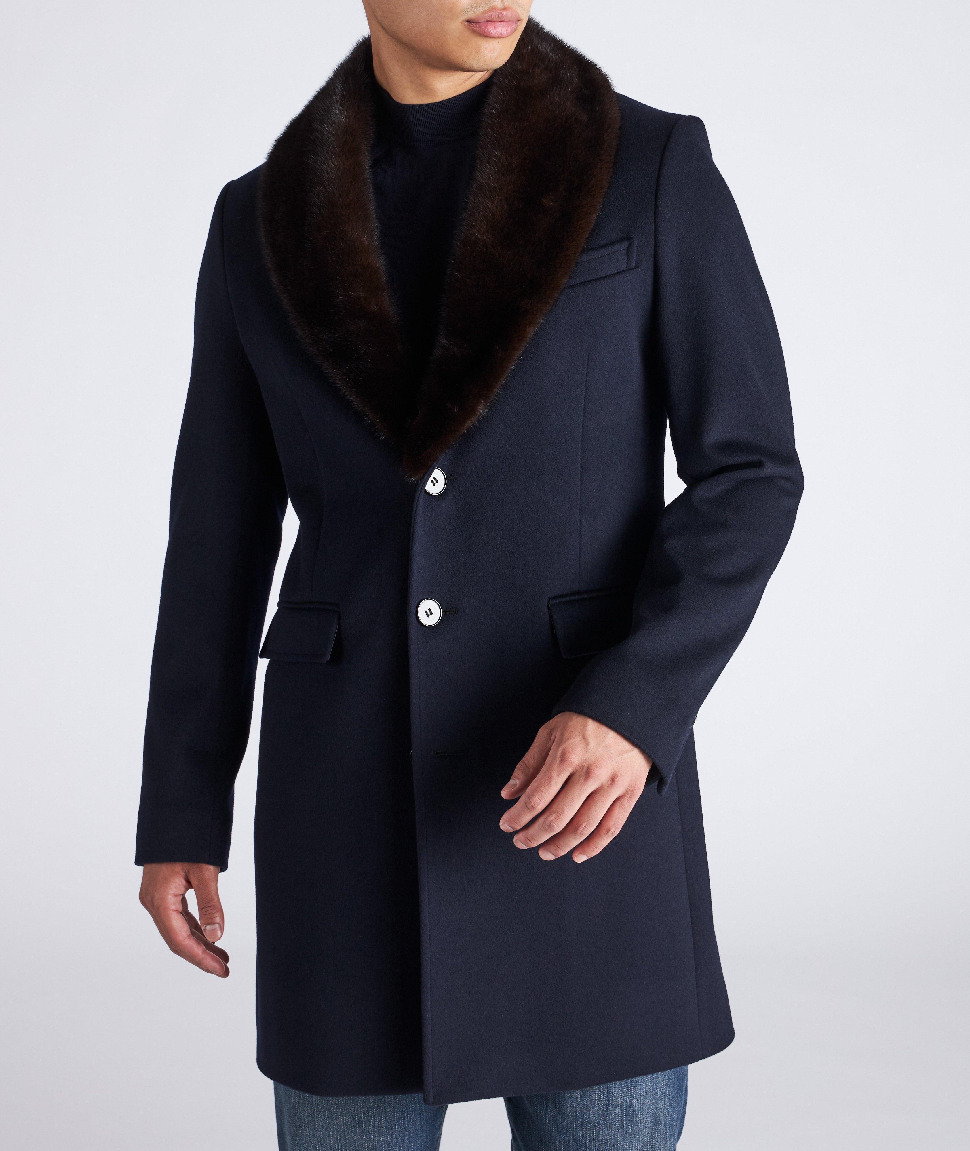 5296 Wool Mink Lapel Overcoat image 1