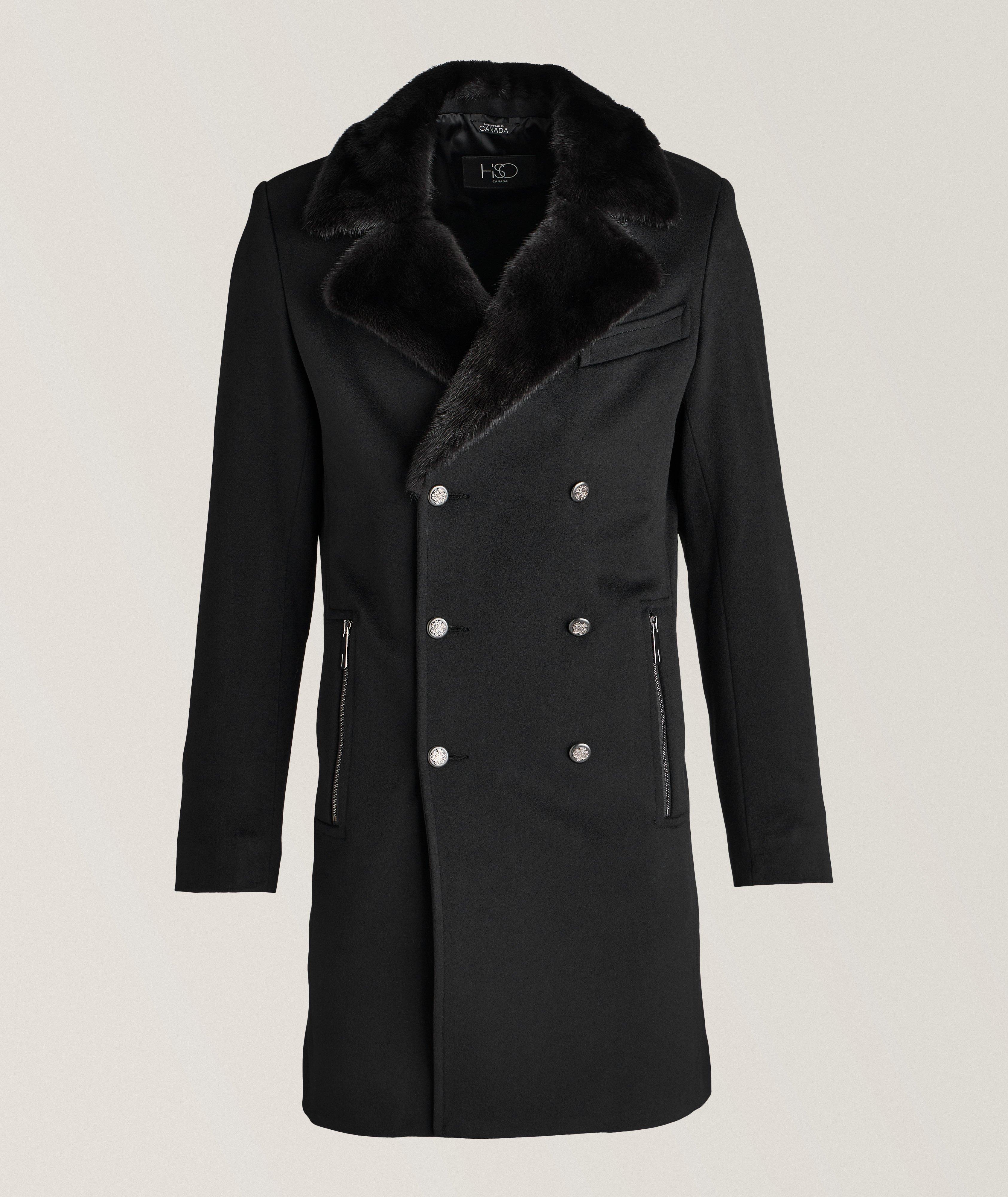 HiSO Wool Mink Lapel Overcoat