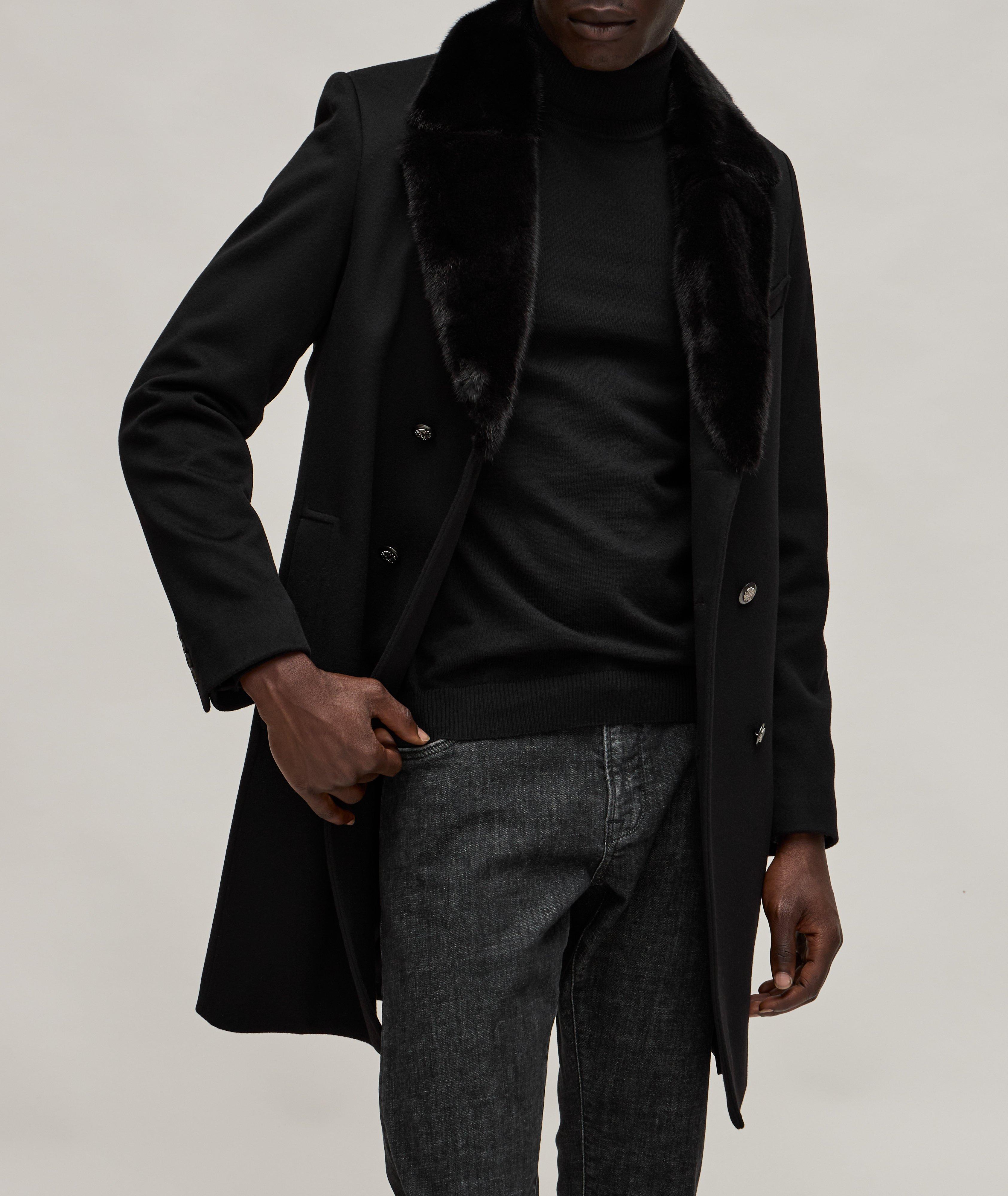 Wool Mink Lapel Overcoat image 1