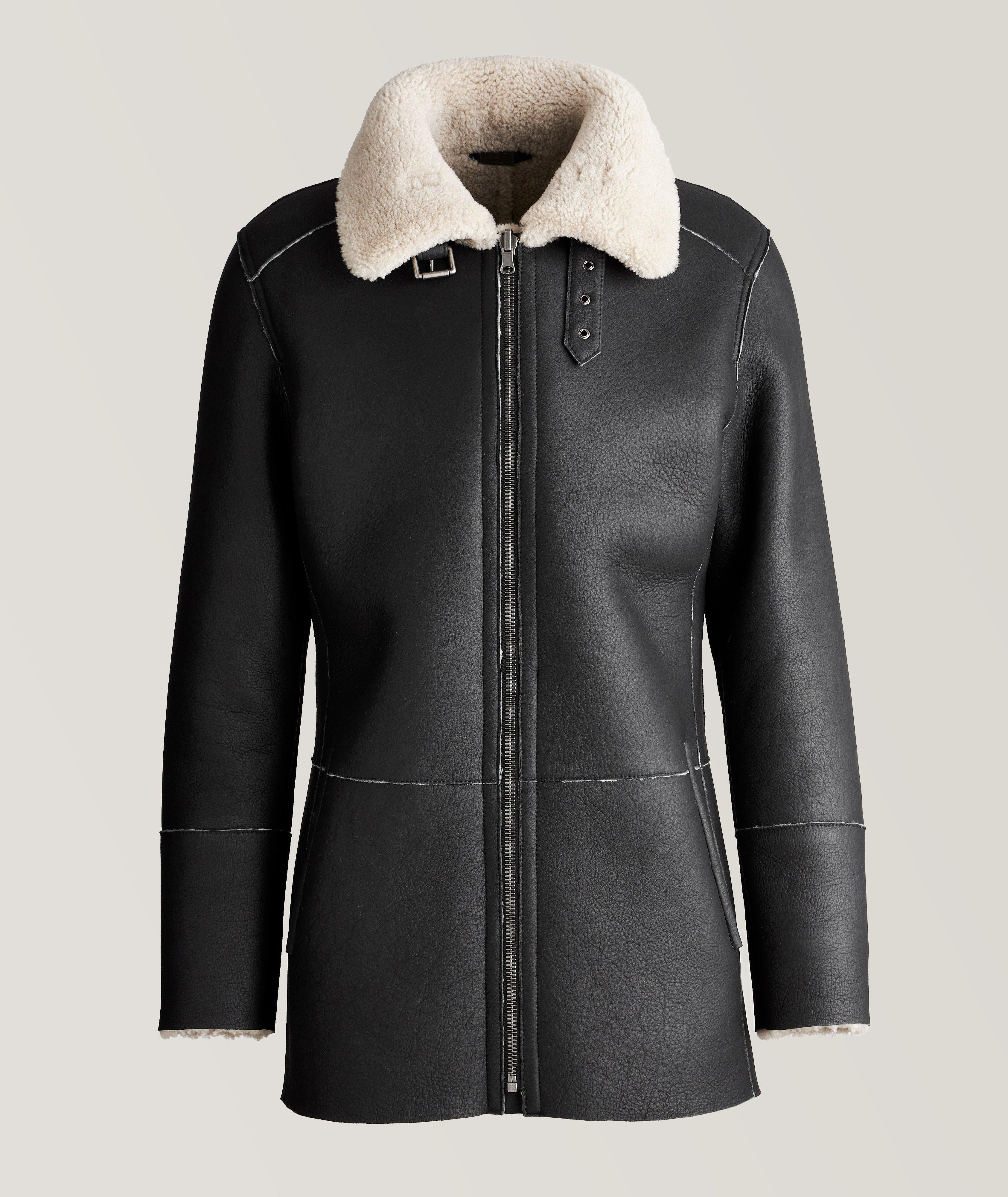 Victor Reversible Shearling Mid Length Aviator Jacket image 0