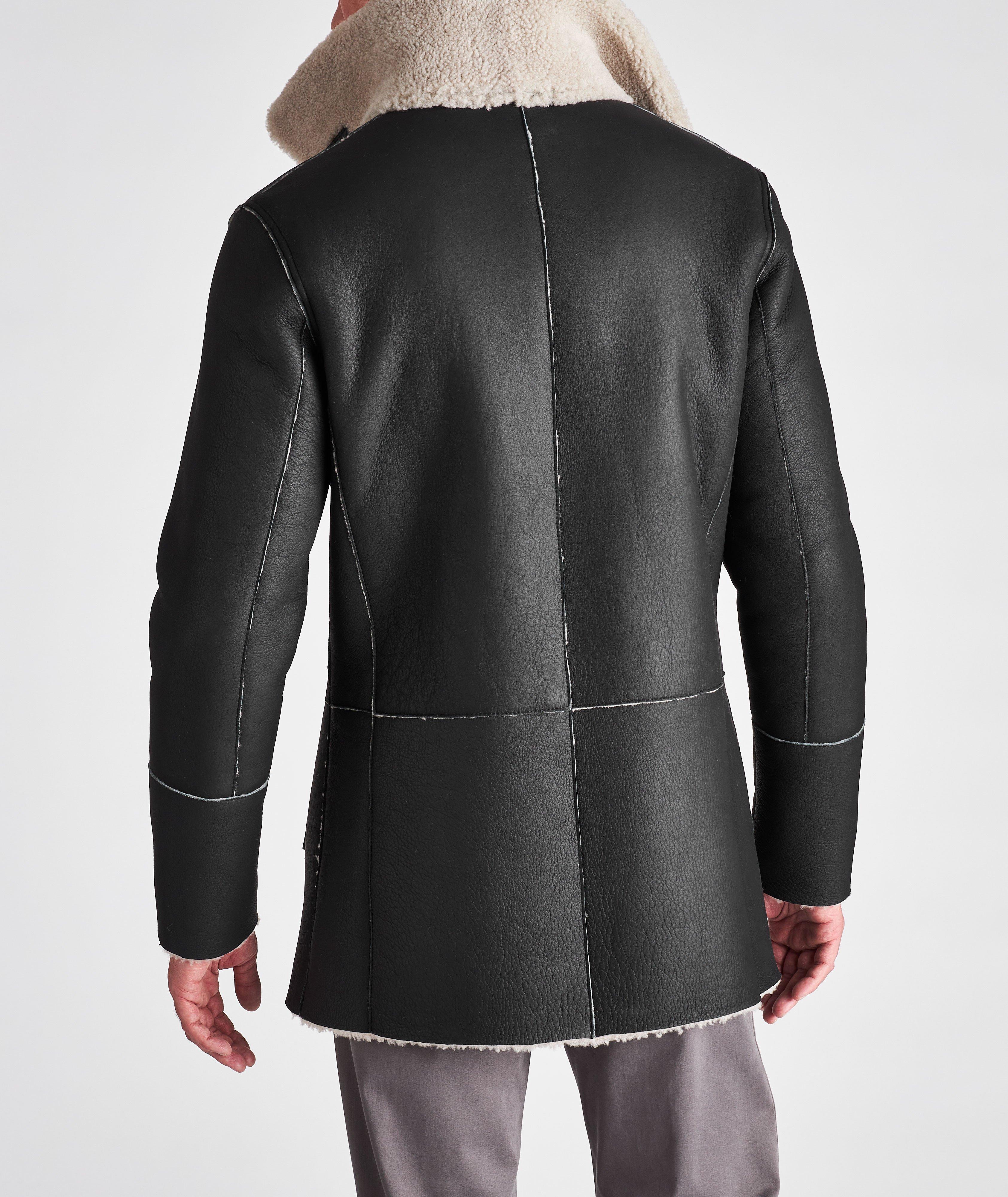 Victor Reversible Shearling Mid Length Aviator Jacket image 3