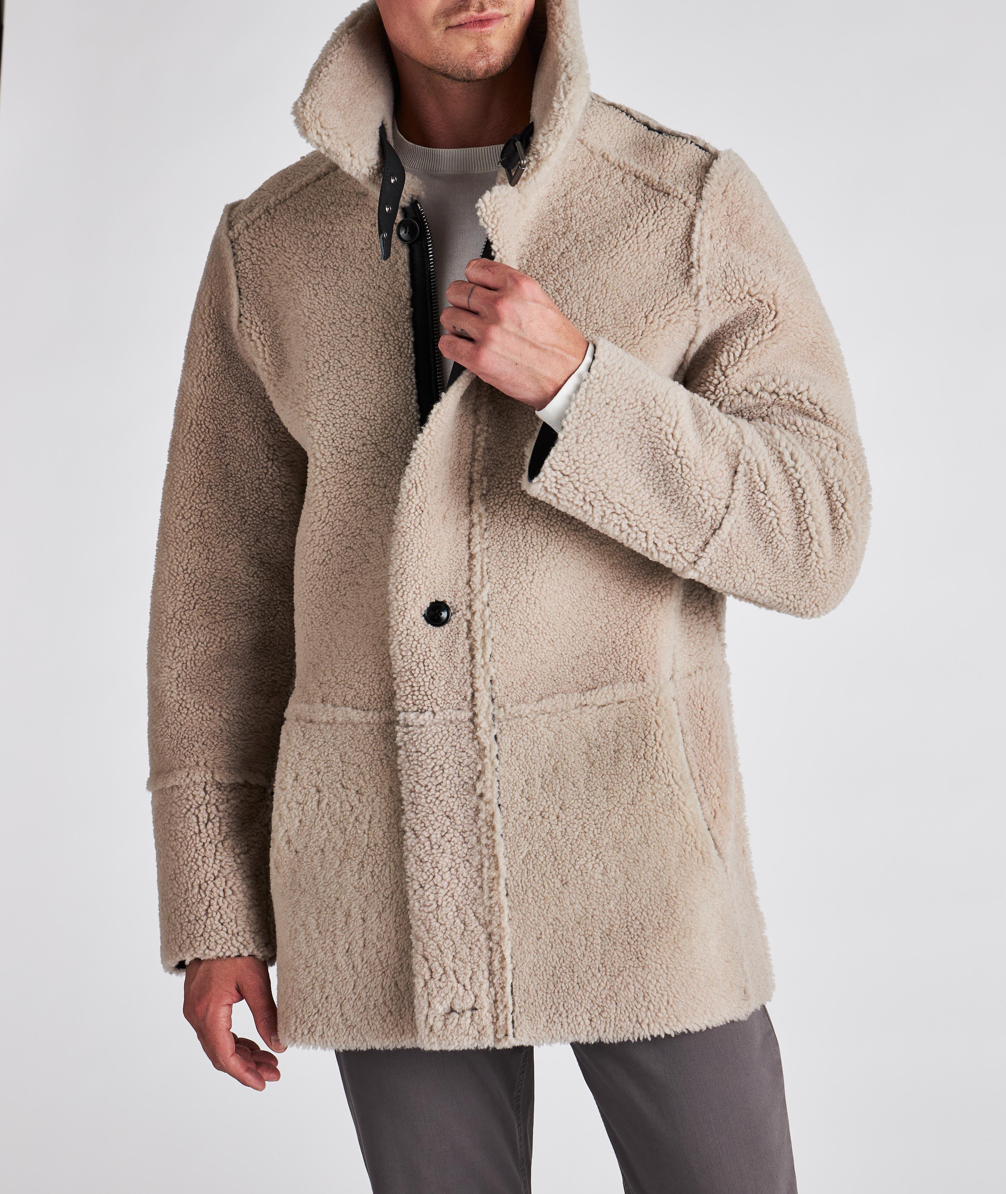 Victor Reversible Shearling Mid Length Aviator Jacket image 6