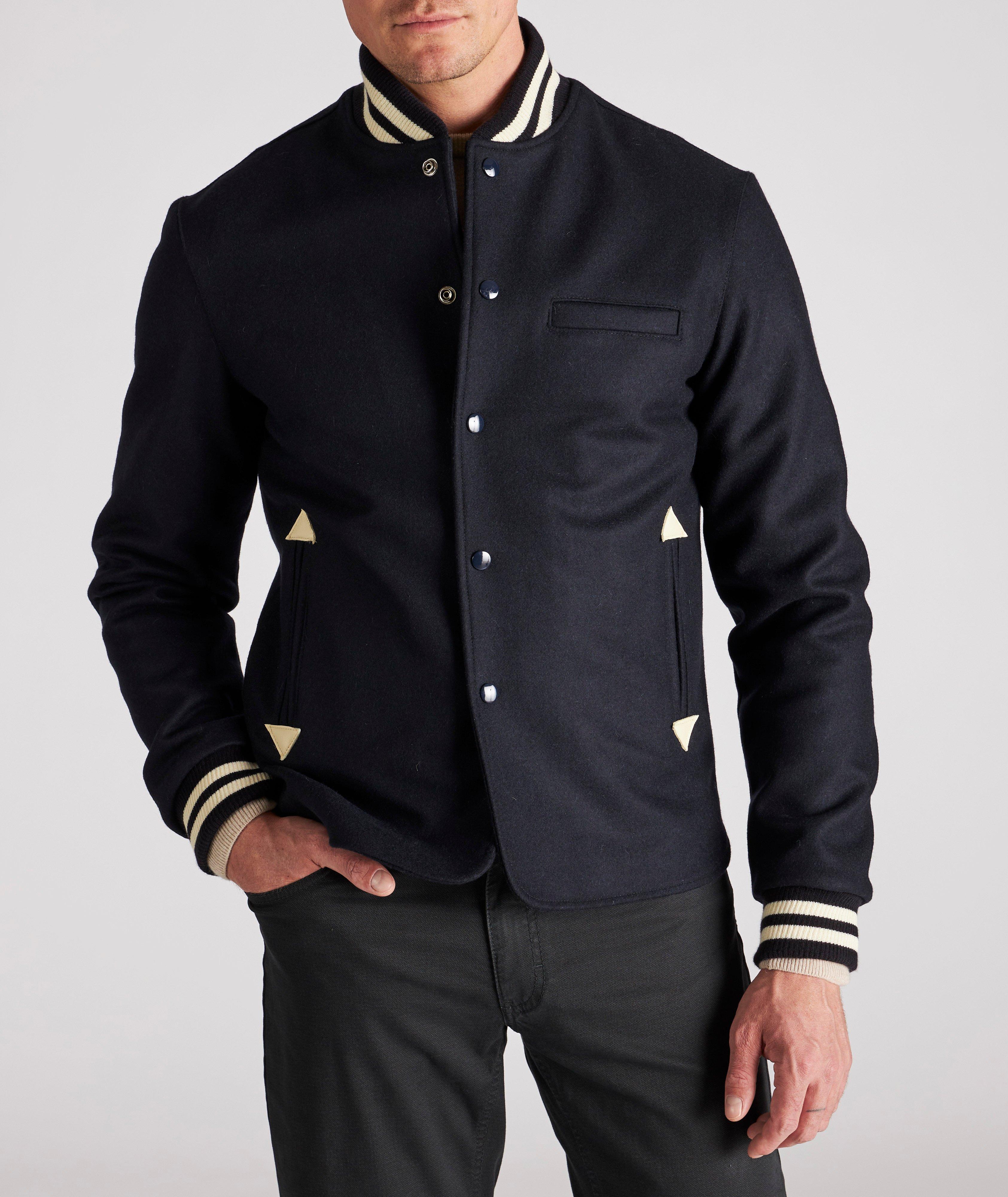 Cotton-Blend Rain Repellent Bomber Jacket image 1