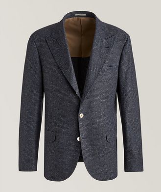 Brunello Cucinelli Puppytooth Wool-Cashmere Sports Jacket