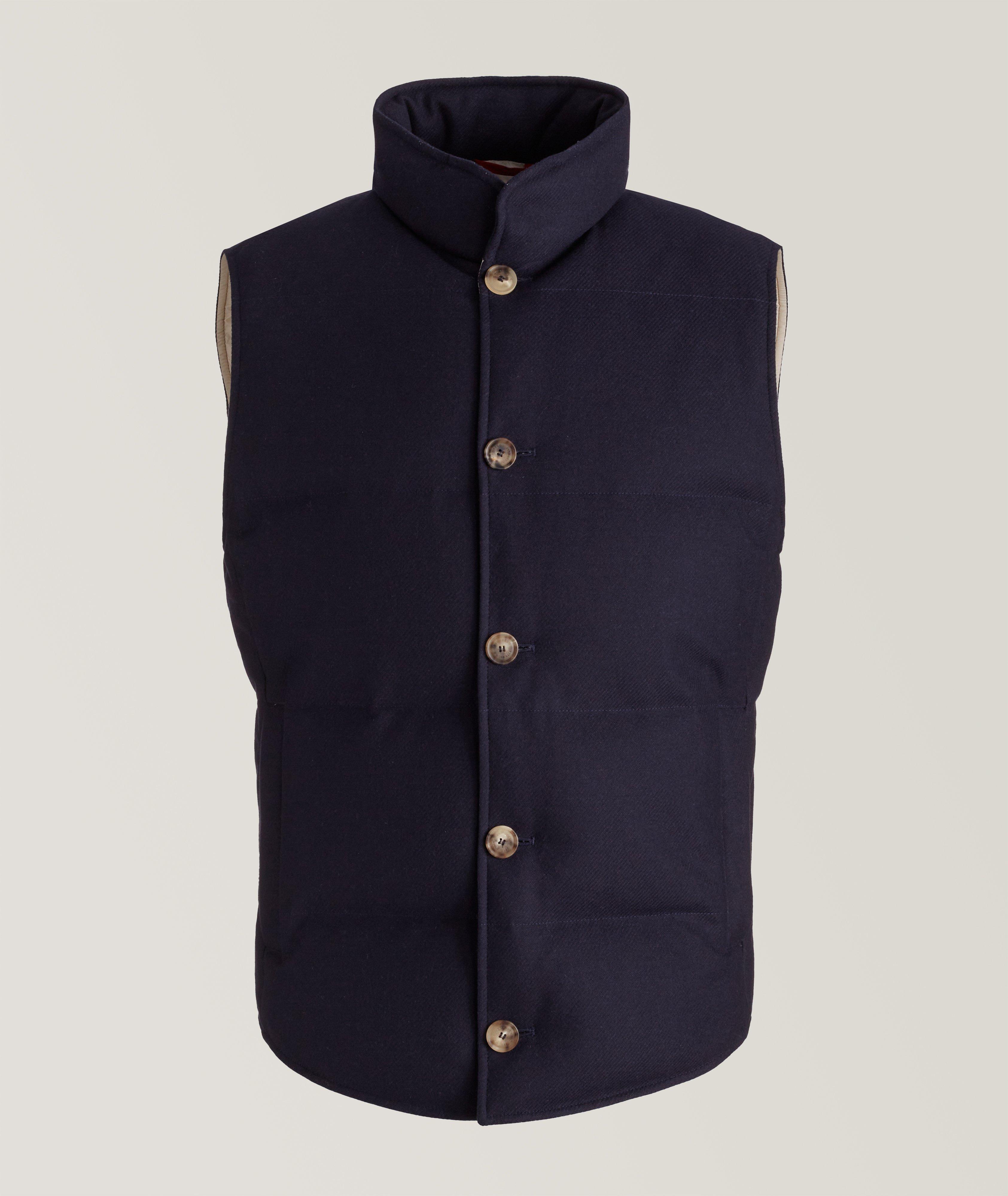 Harry Rosen Wool-Silk-Cashmere Down Vest. 1