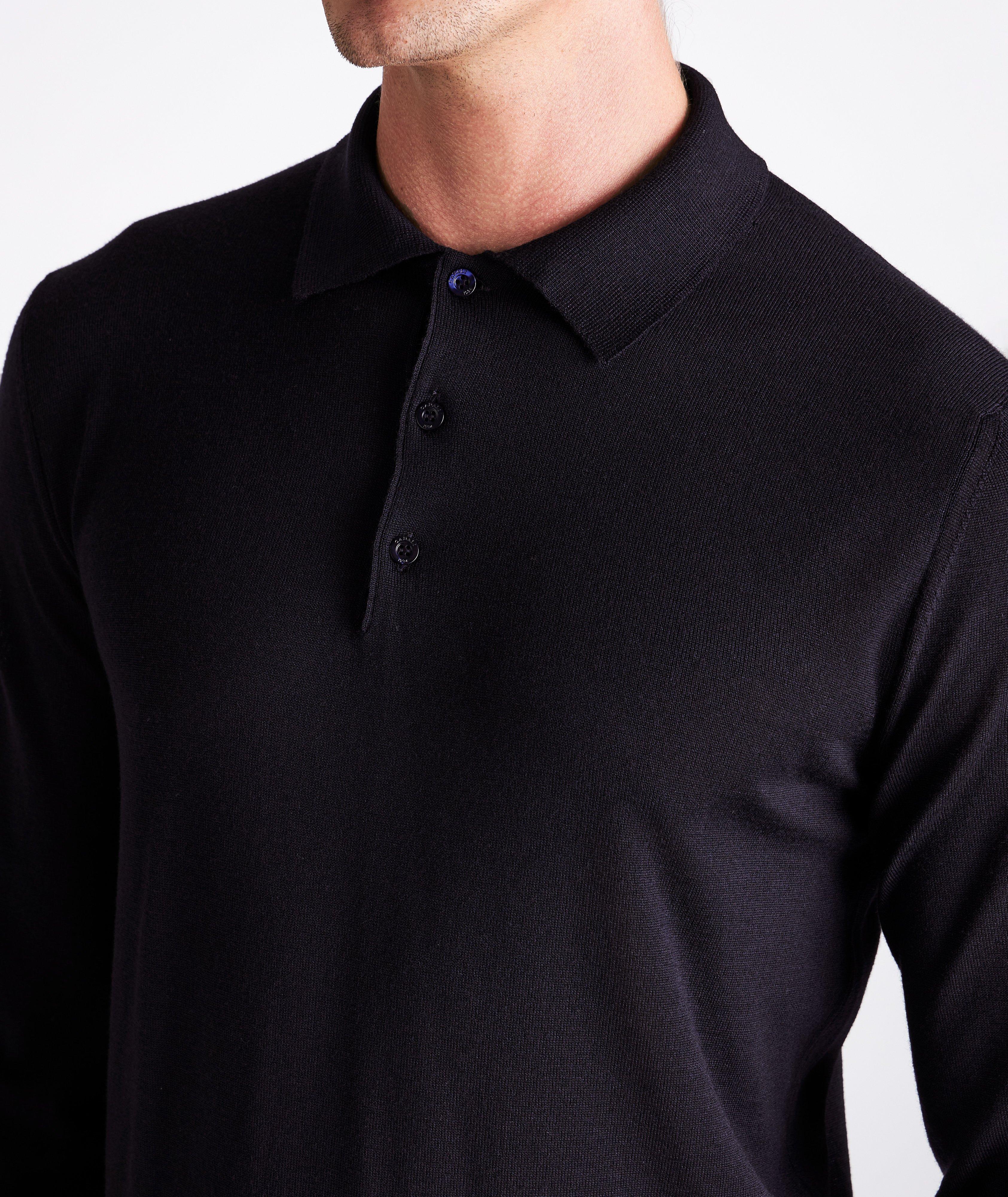 Long-Sleeve Wool Polo image 4