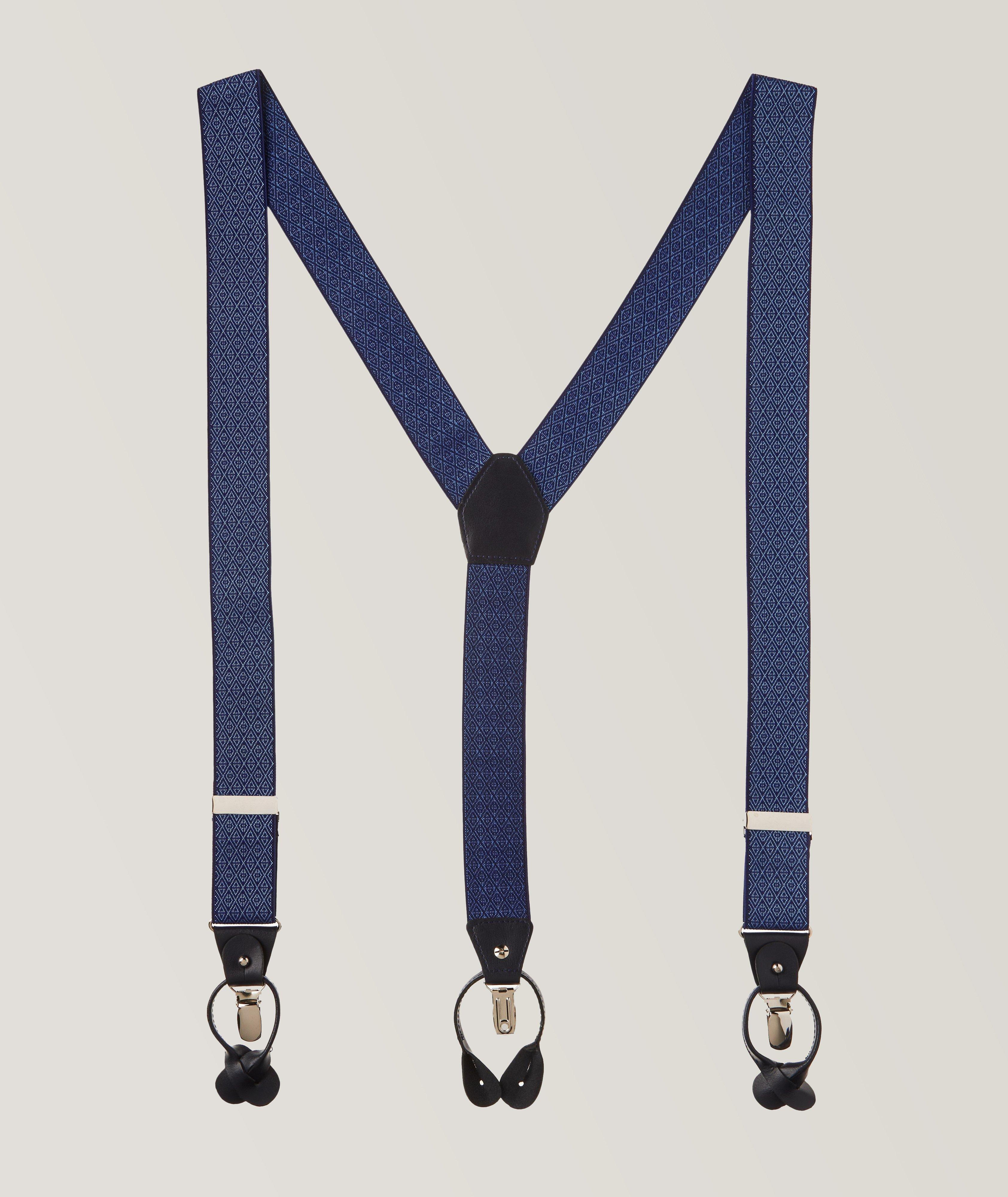 Harold Diamond Jacquard Leather Suspenders