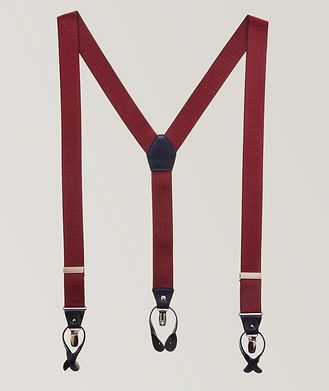 Harold Diamond Jacquard Leather Suspenders