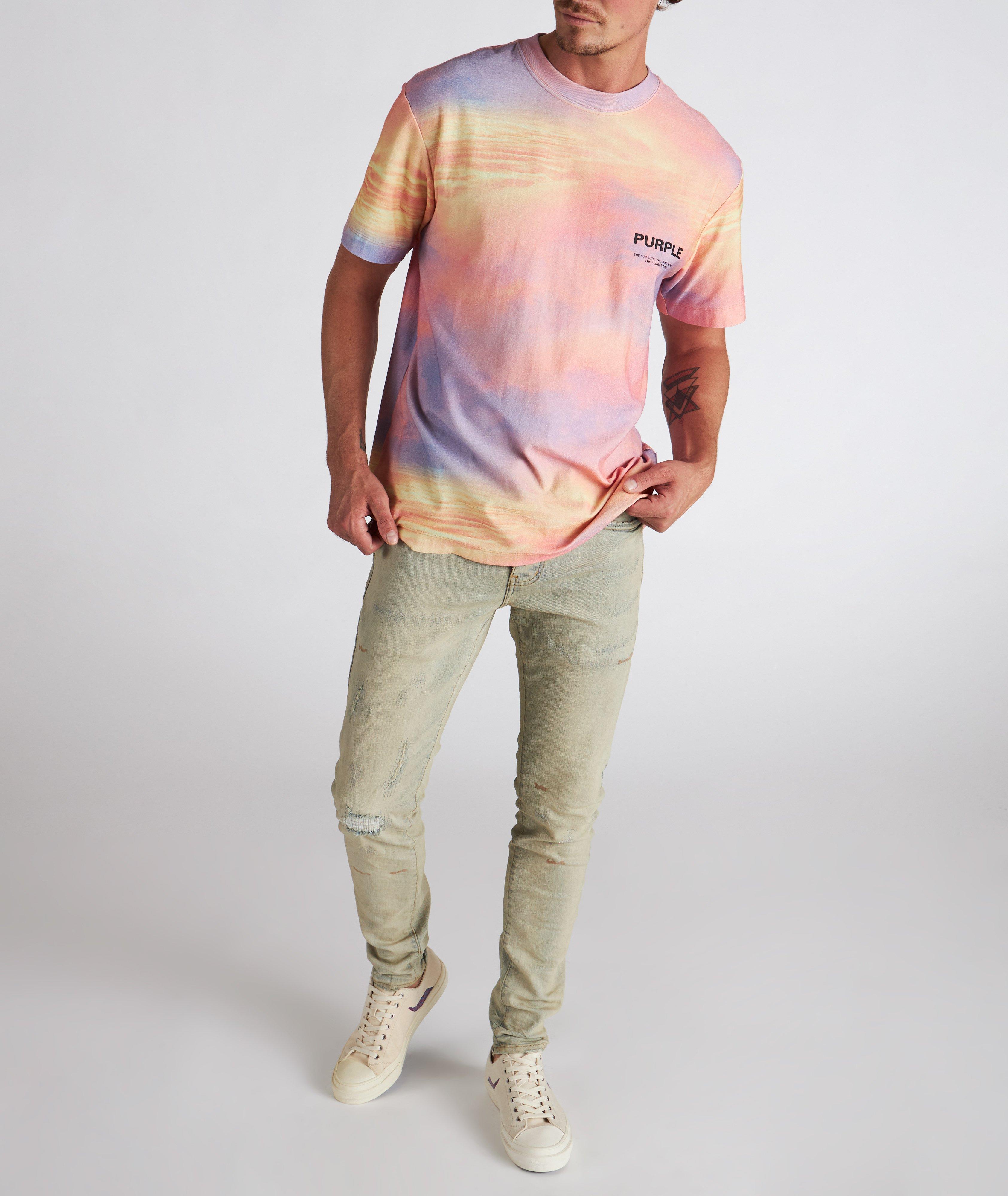 P001 Oil Wash Patched Jeans image 1