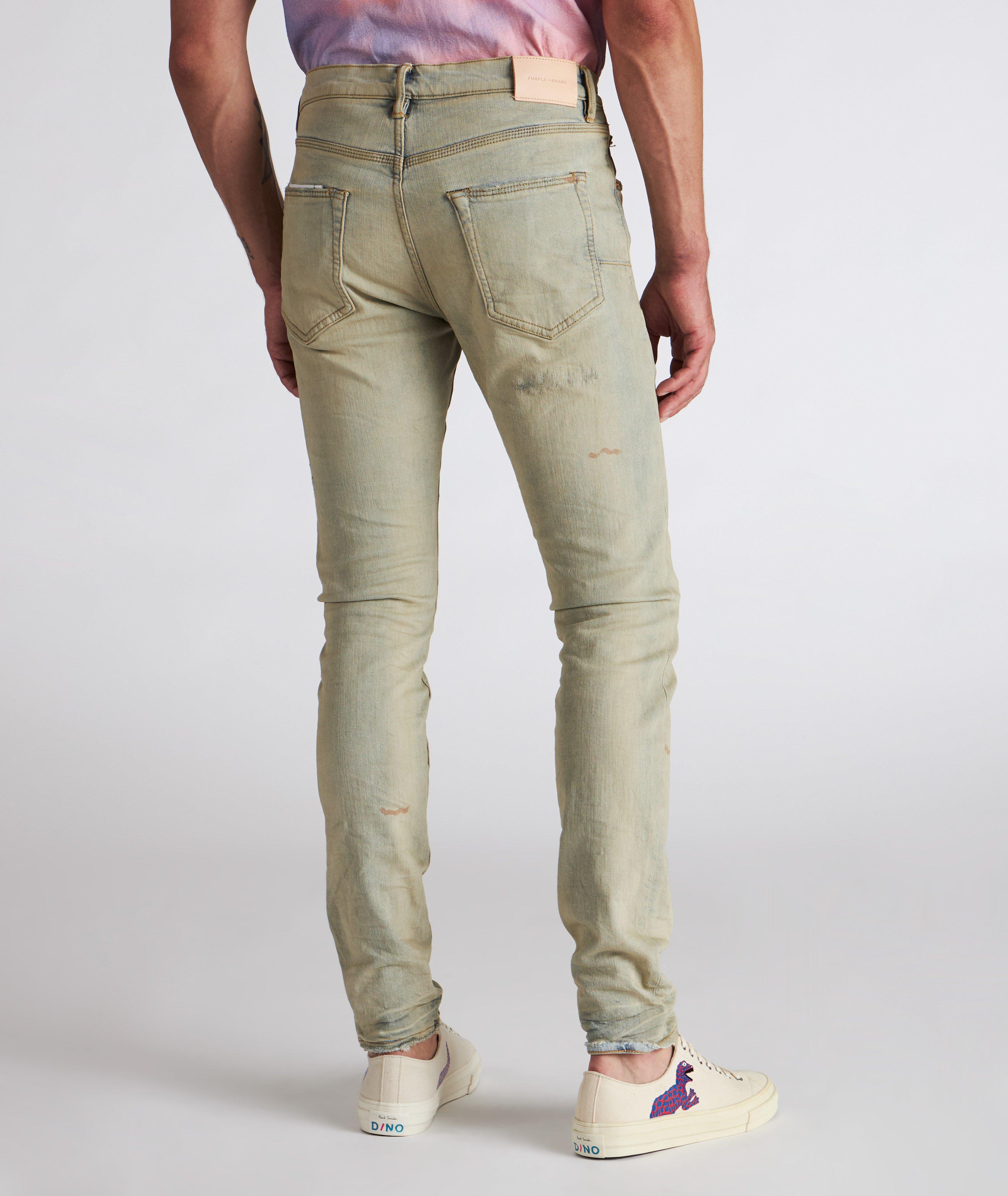 P001 Oil Wash Patched Jeans image 3