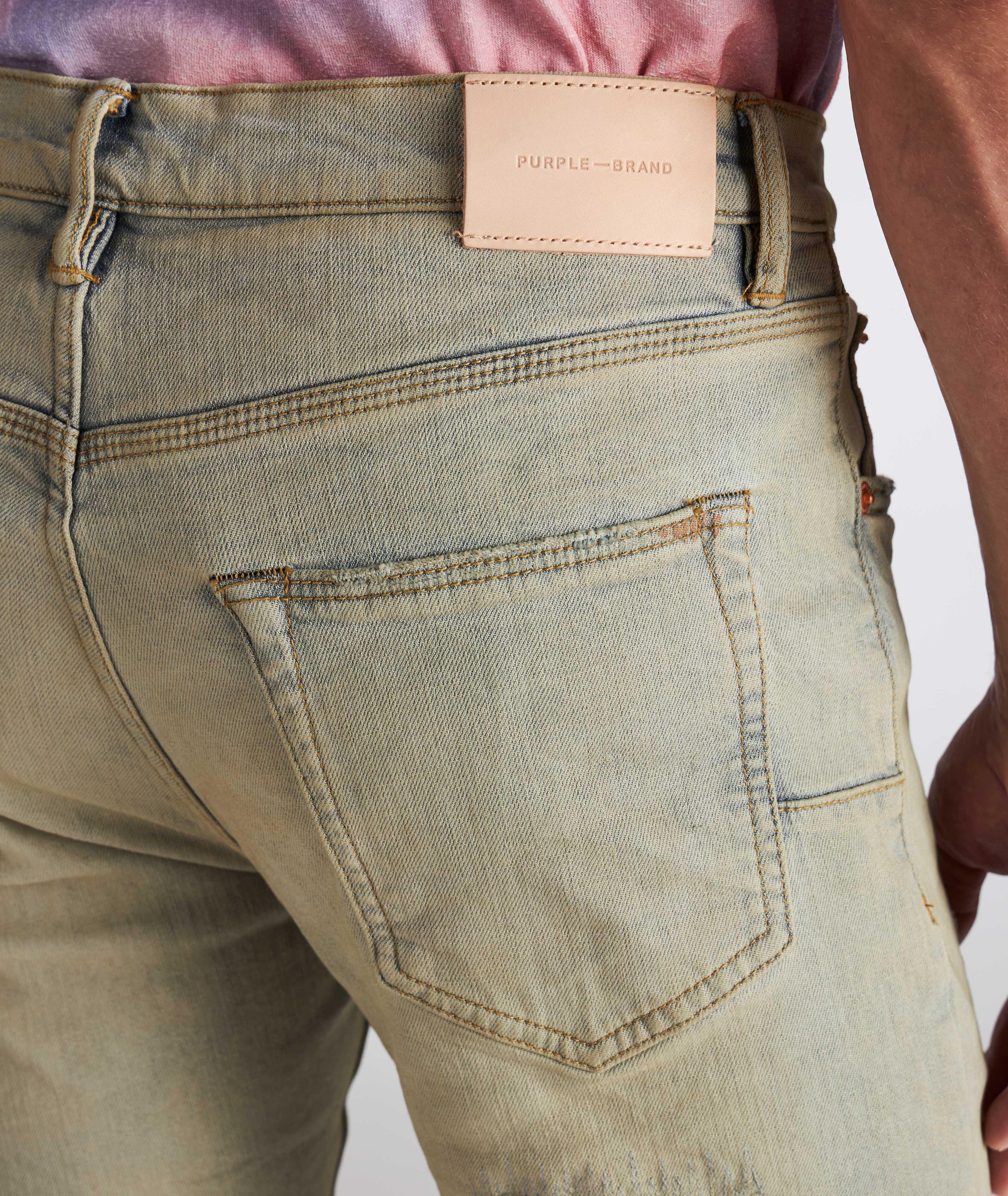 P001 Oil Wash Patched Jeans image 4