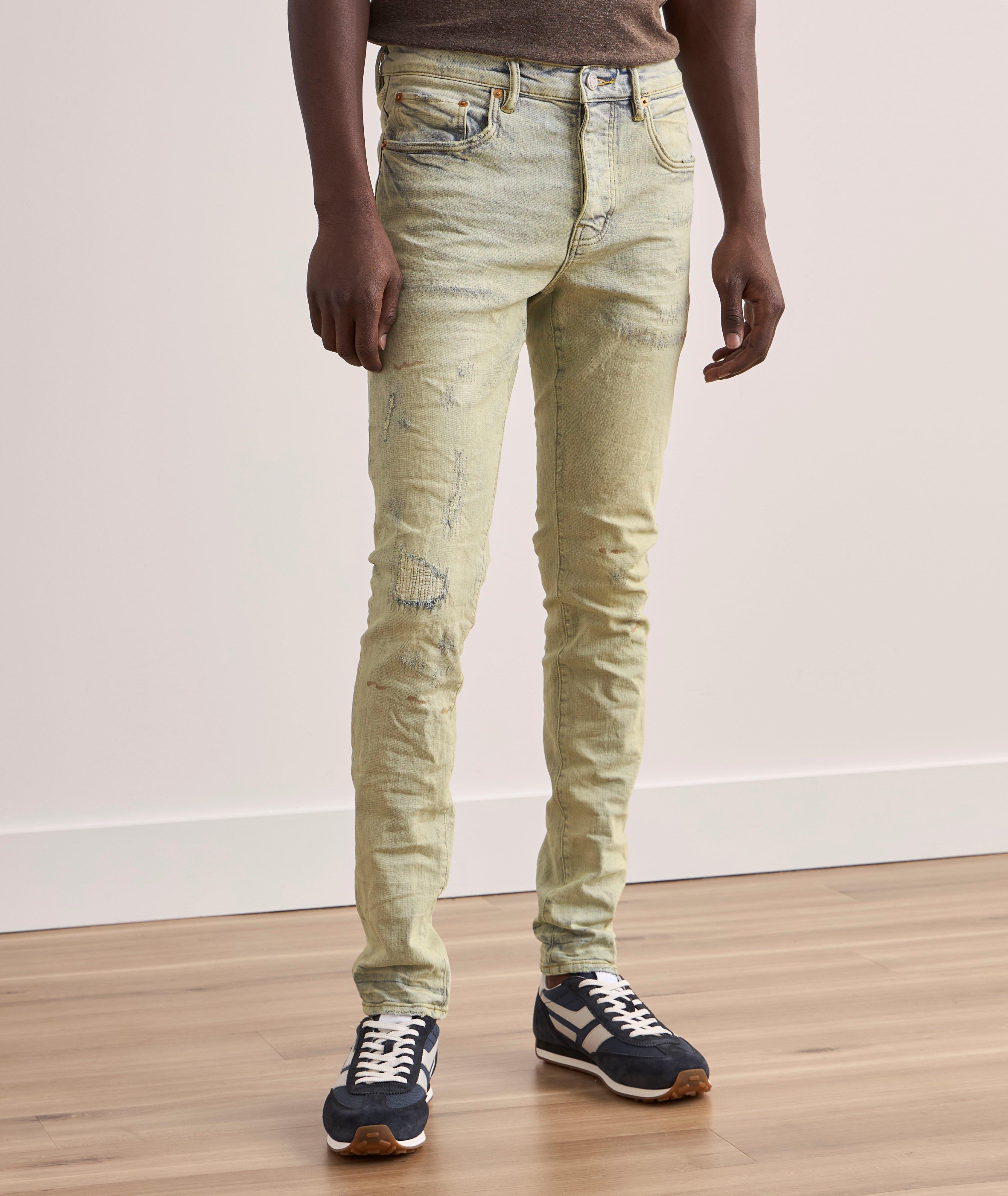 P001 Oil Wash Patched Jeans image 5