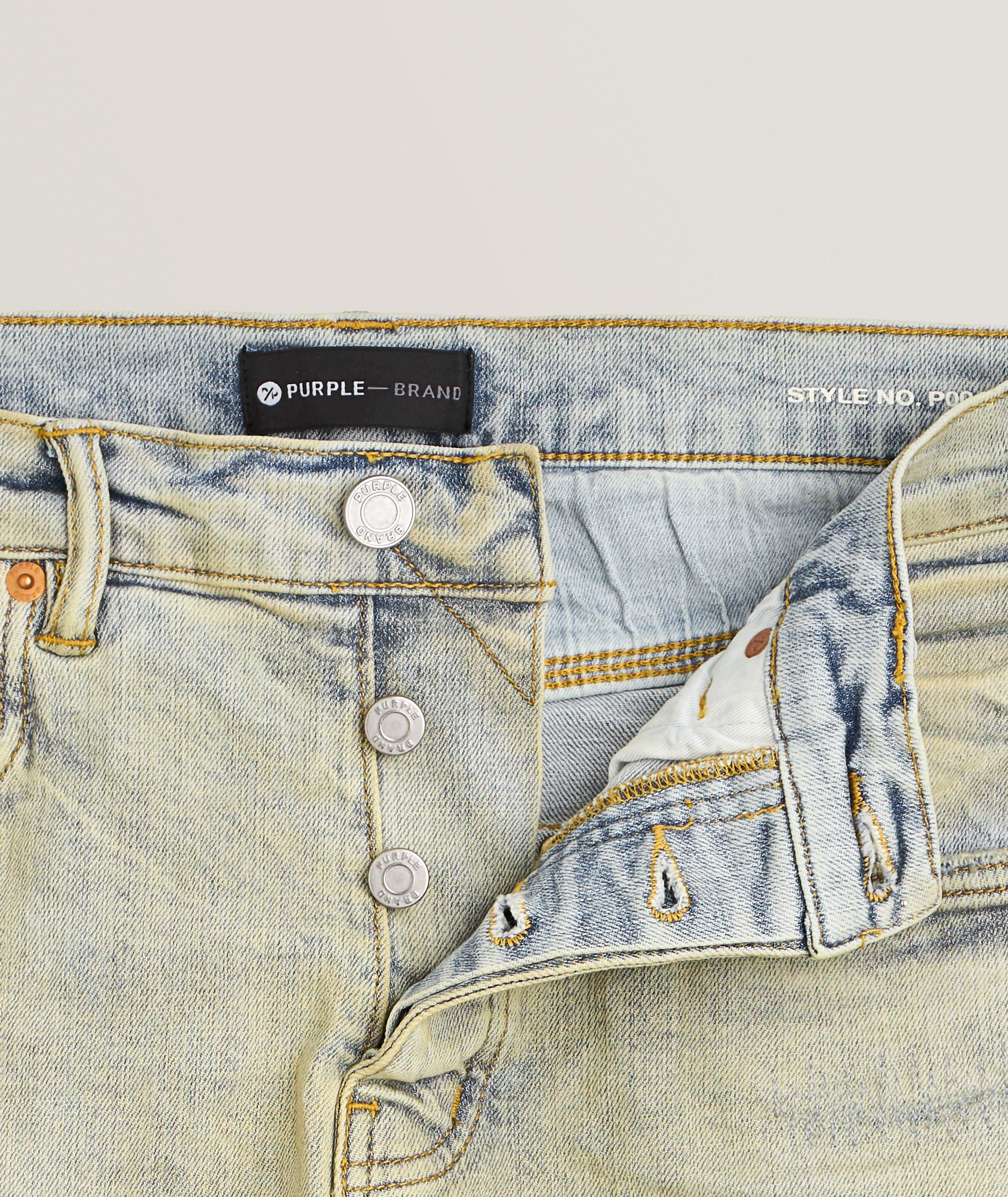 P001 Oil Wash Patched Jeans image 8