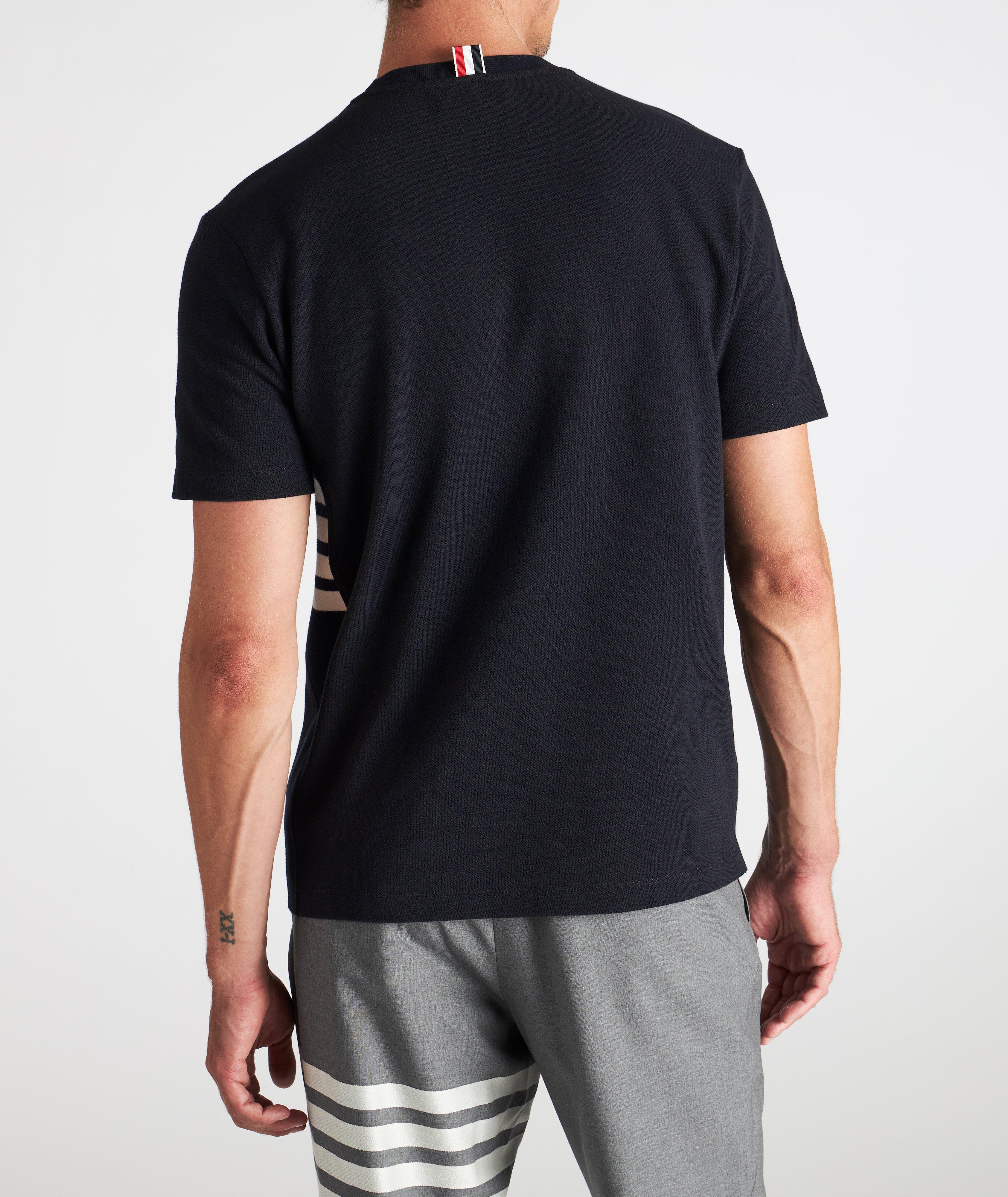 Four-Bar Side Insert Piqué Cotton T-Shirt image 3