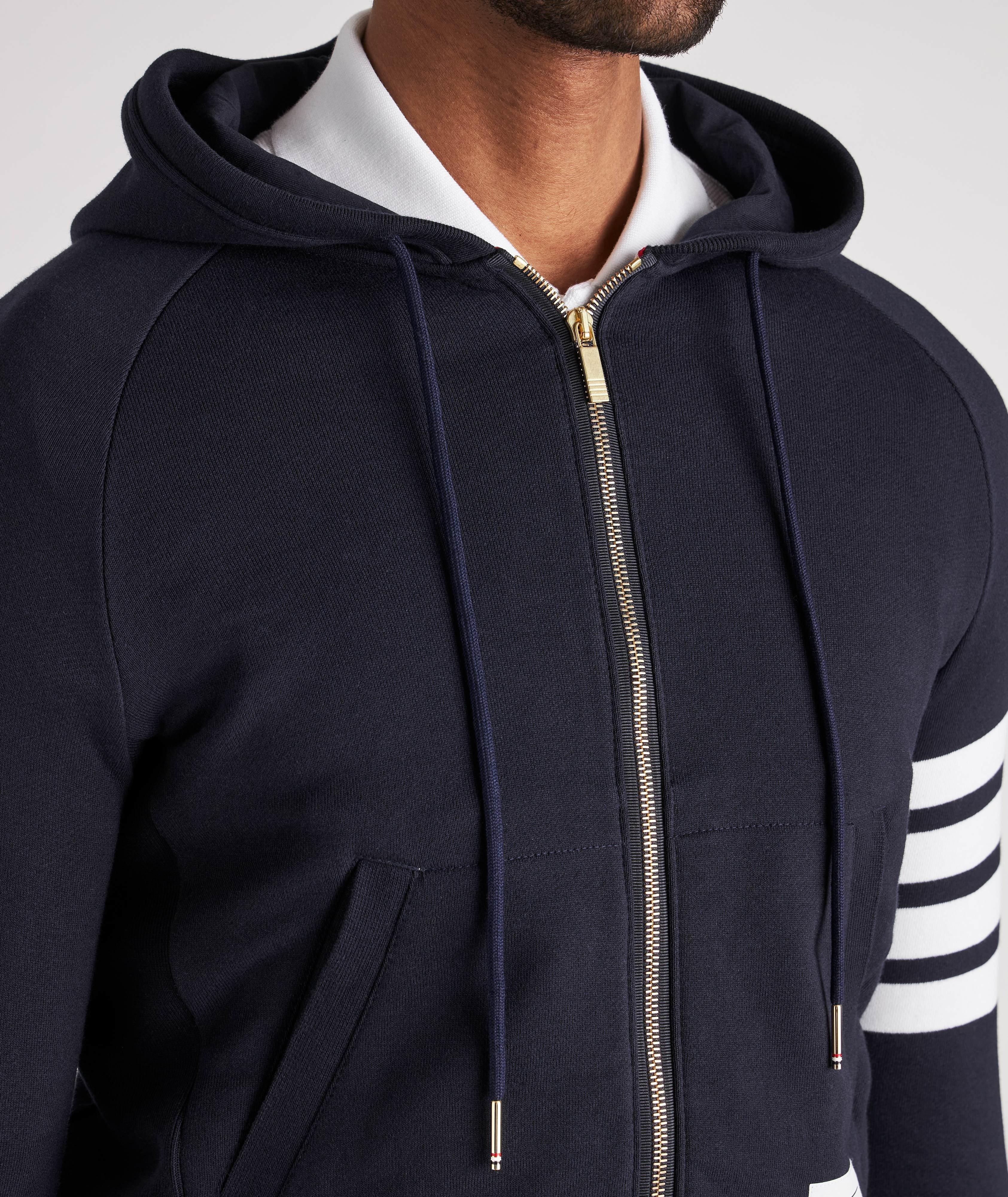 4-Bar Sleeve Zip-Up Hooded Sweater image 4