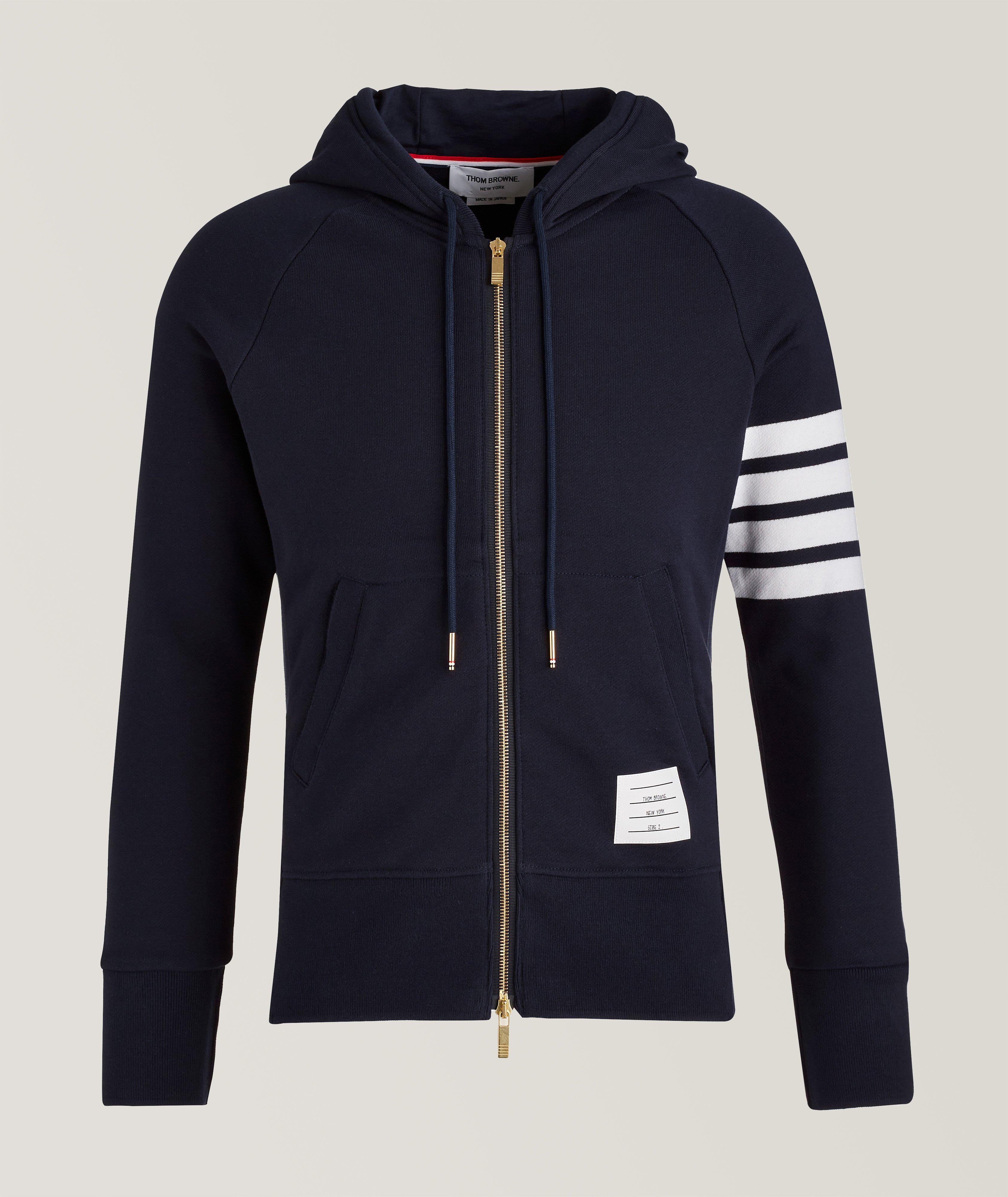 4-Bar Sleeve Zip-Up Hooded Sweater image 0