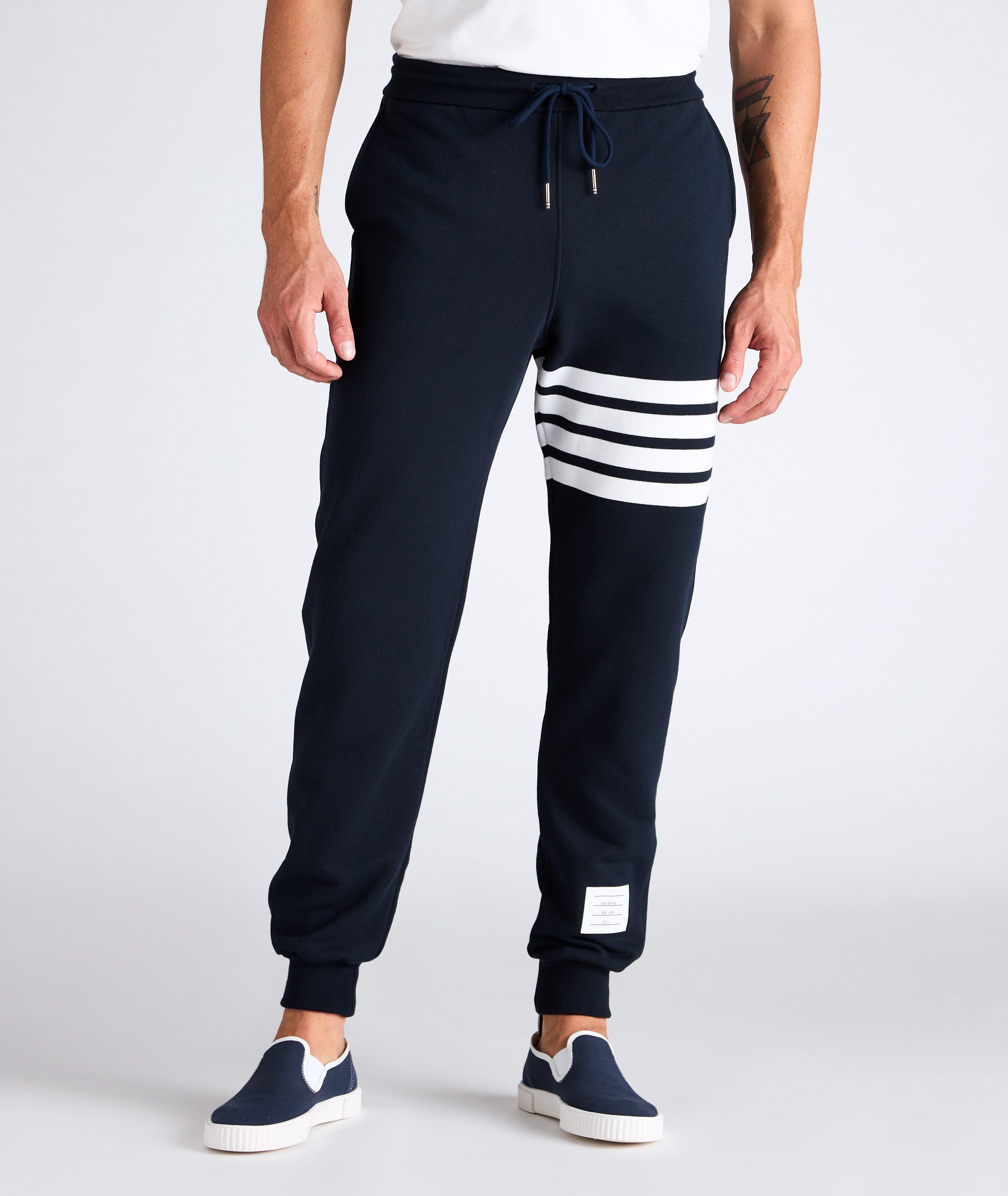 Pantalon de survêtement en coton à bandes contrastantes image 1