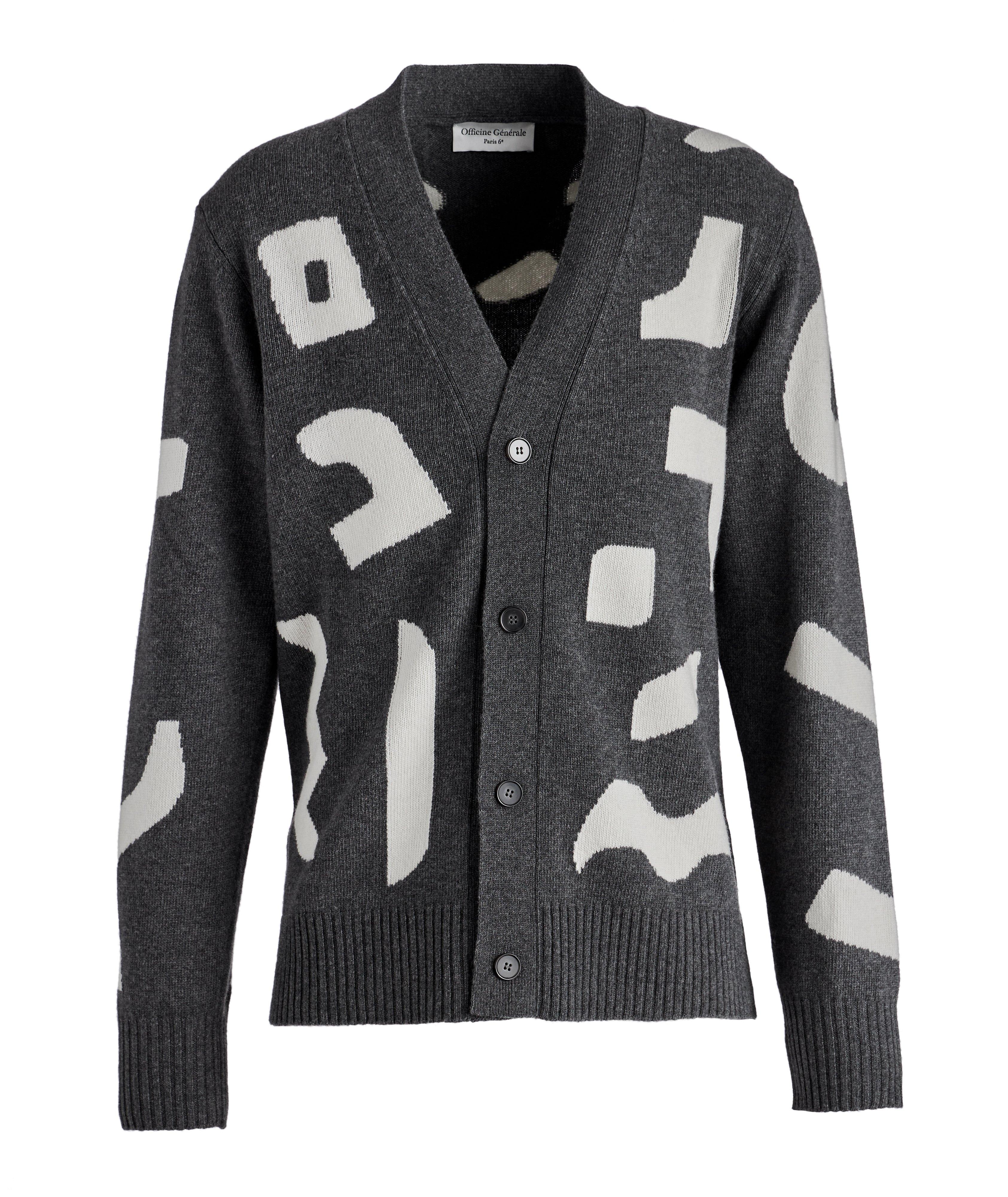 Miles Wool-Cashmere Intarsia Cardigan image 0