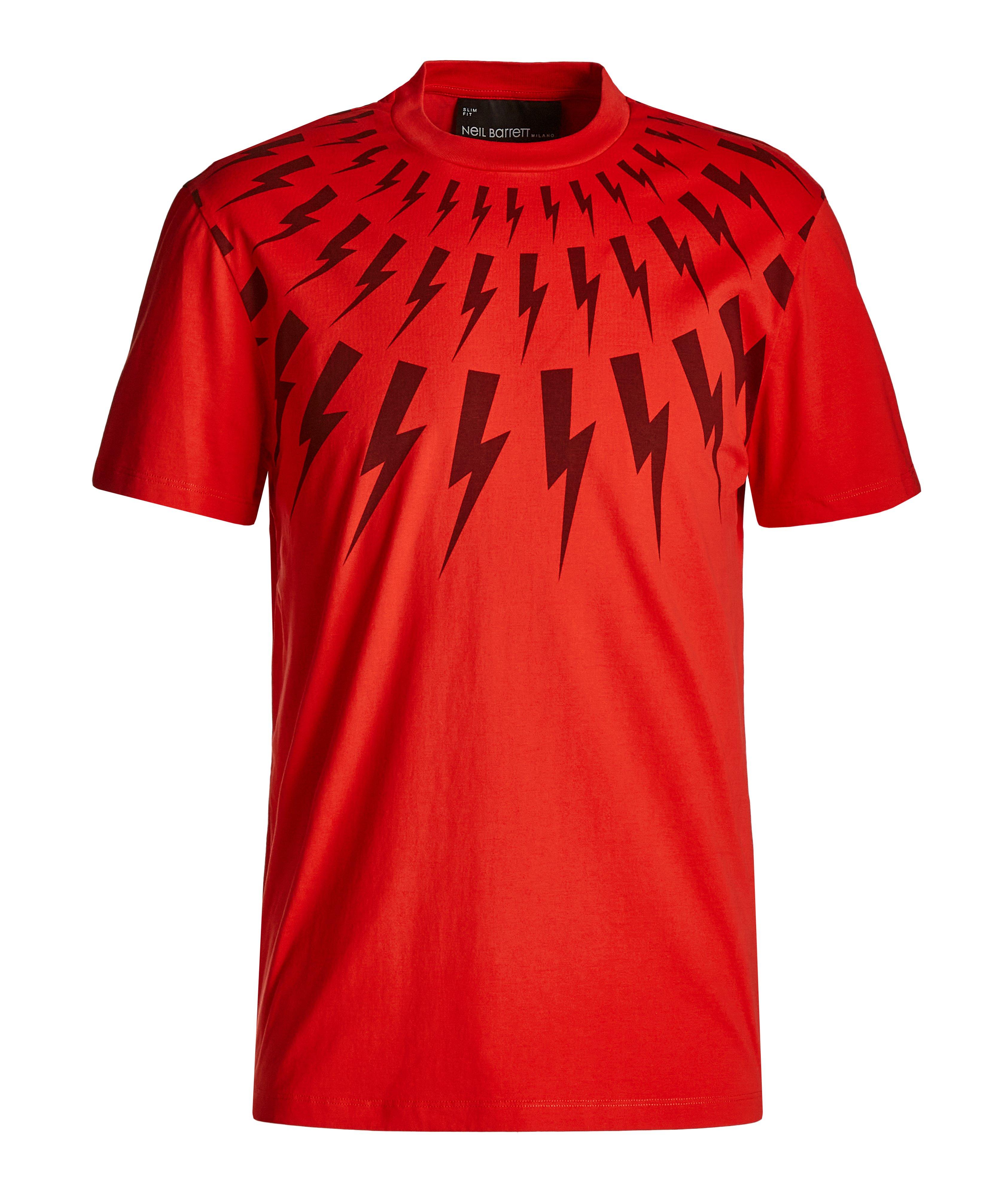 Slim Fit Fair-Isle Thunderbolt Cotton T-Shirt image 0