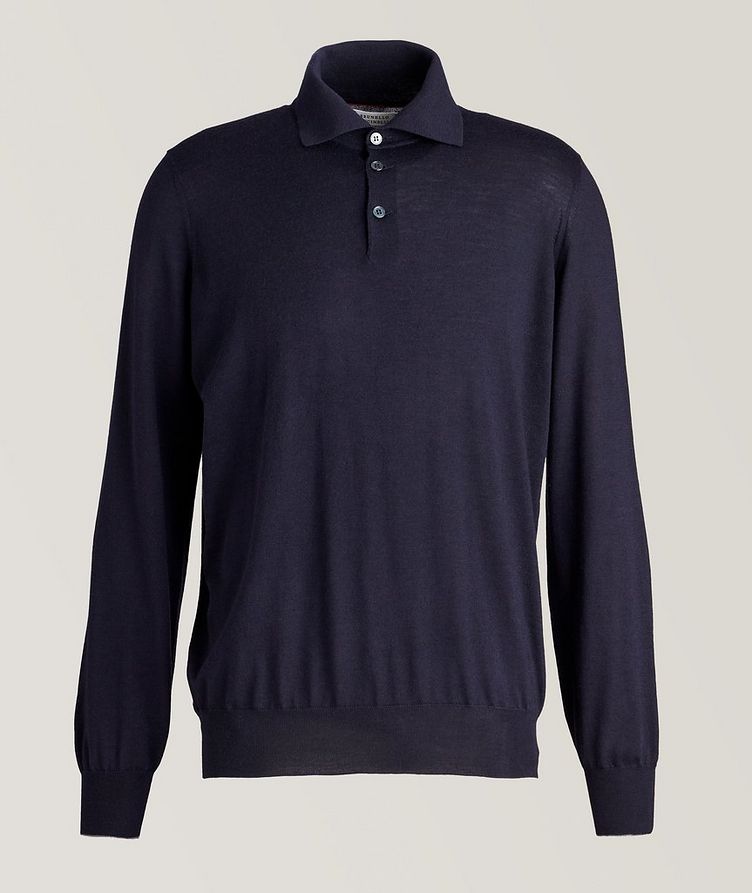 Long Sleeve Wool-Cashmere Polo image 0