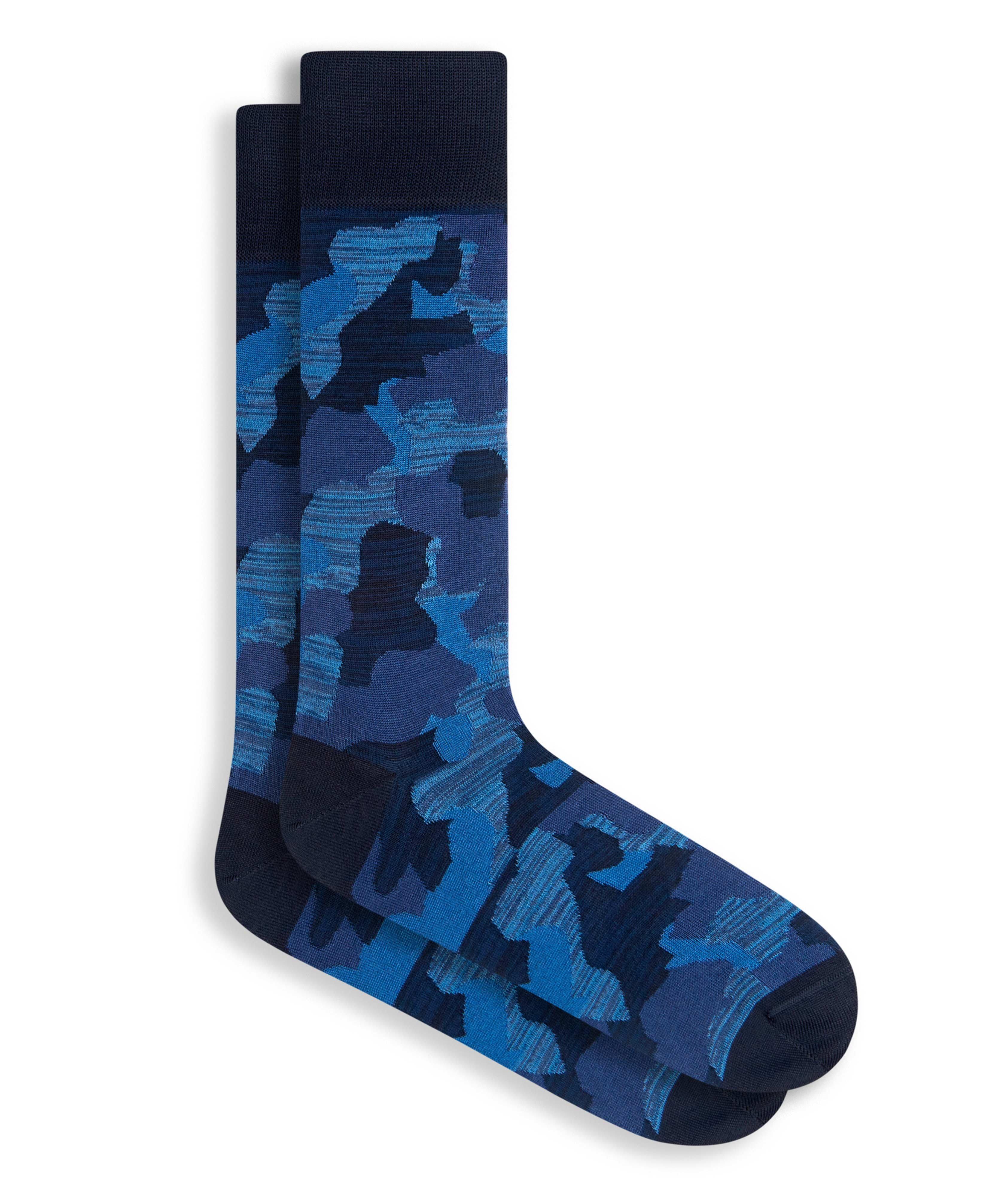 Camo Printed Stretch-Cotton Socks image 0