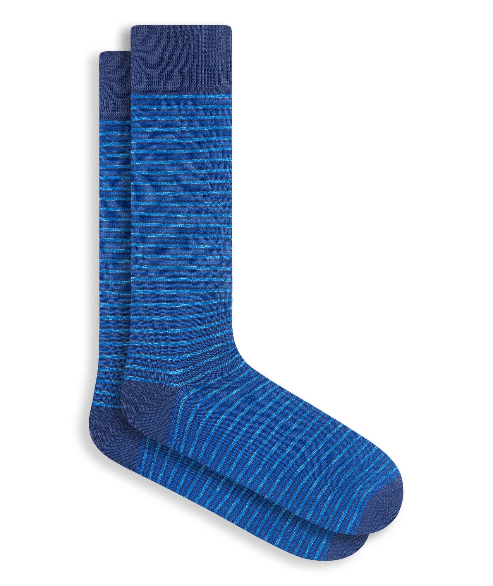 Tonal Stripe Stretch-Cotton Socks image 0