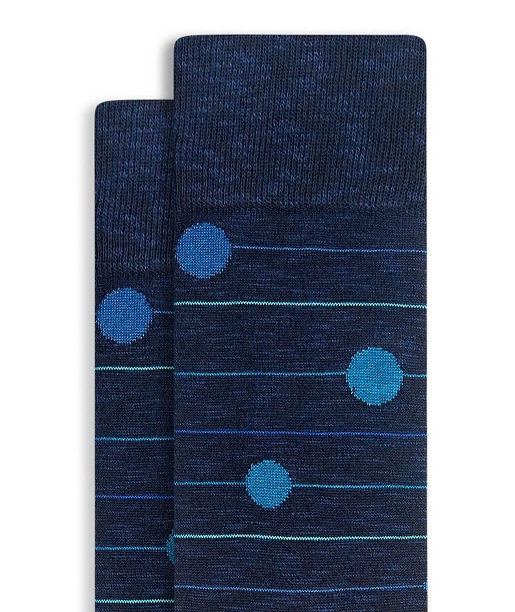 Gradient Stripe & Circles Printed Stretch-Cotton Socks image 1