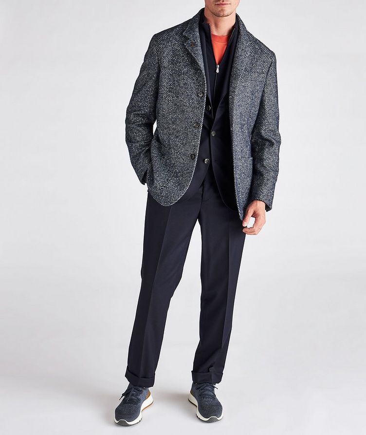 Full-Zip Fine Gauge Cashmere-Silk Sweater image 1