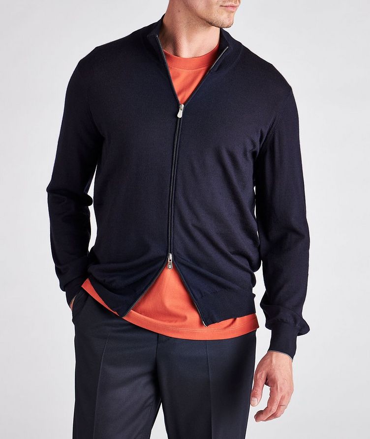 Full-Zip Fine Gauge Cashmere-Silk Sweater image 2