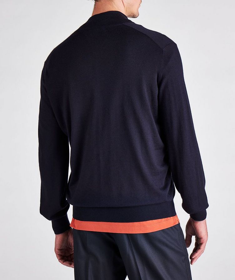 Full-Zip Fine Gauge Cashmere-Silk Sweater image 3