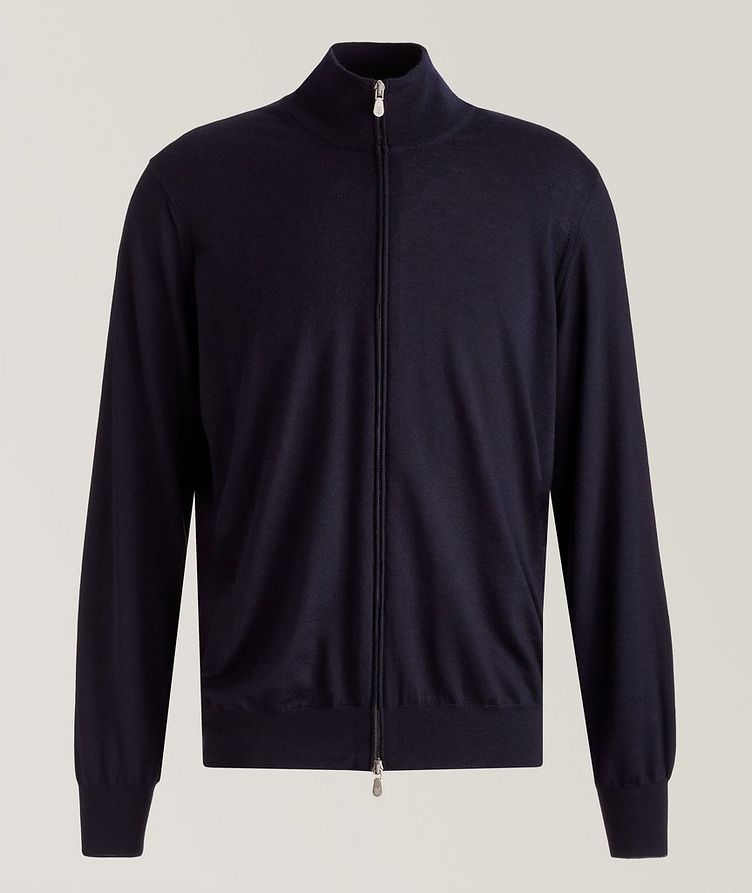 Full-Zip Fine Gauge Cashmere-Silk Sweater image 0