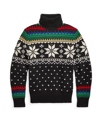 Polo Ralph Lauren Intarsia-Knit Snowflake Wool Turtleneck Sweater
