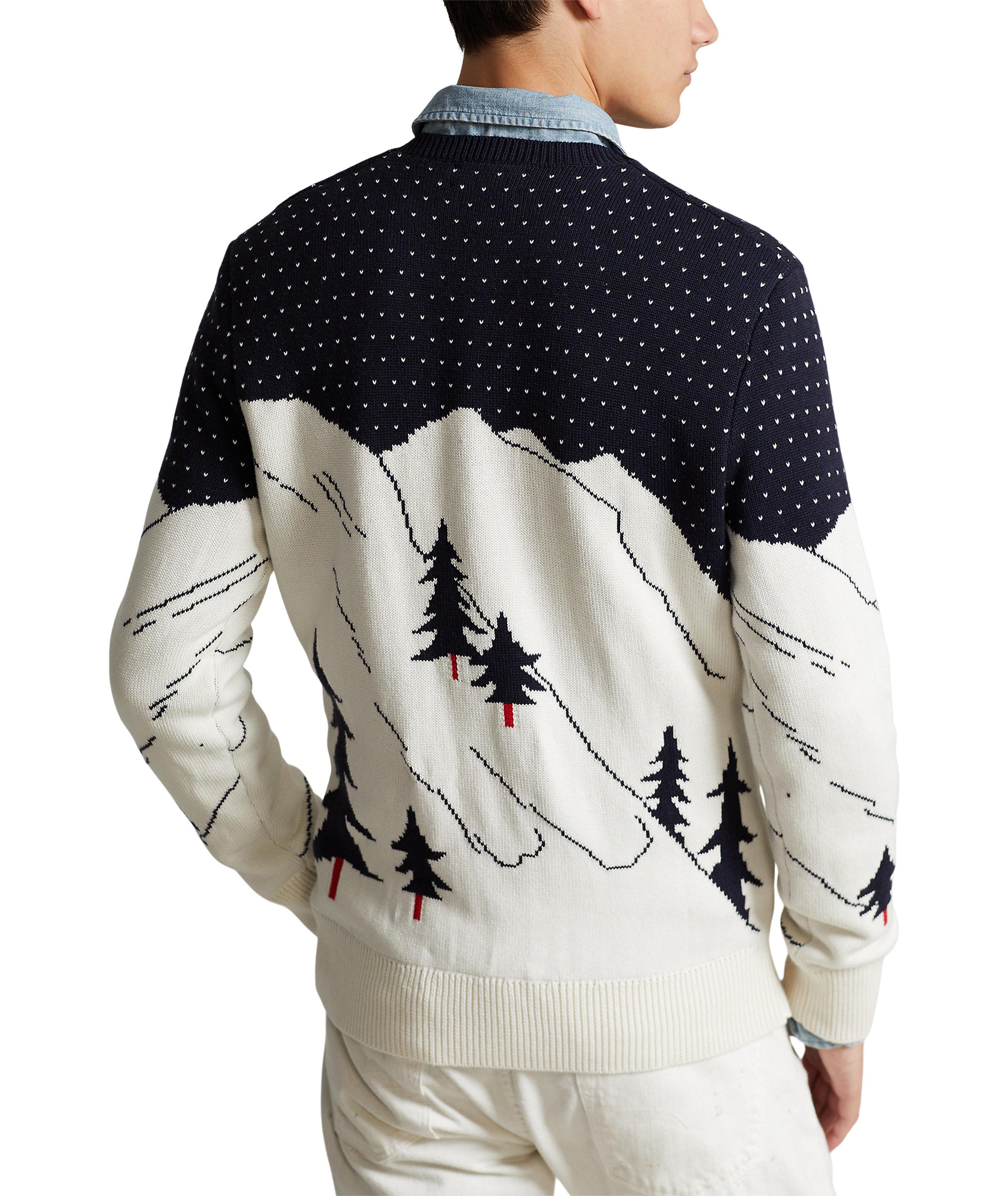 Cotton Intarsia-Knit Skier Sweater image 2