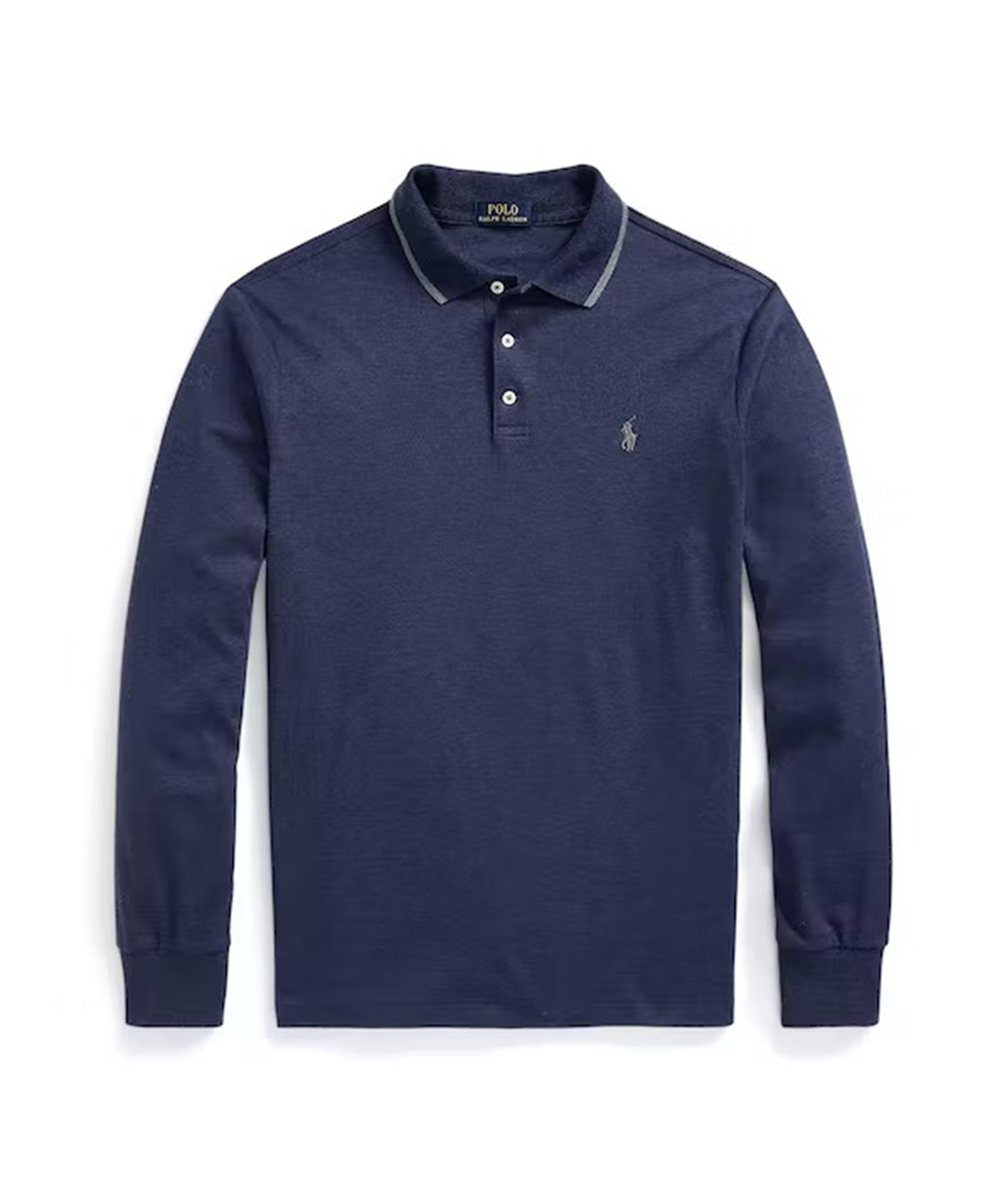 Classic Long Sleeve Jersey Cotton Polo image 0