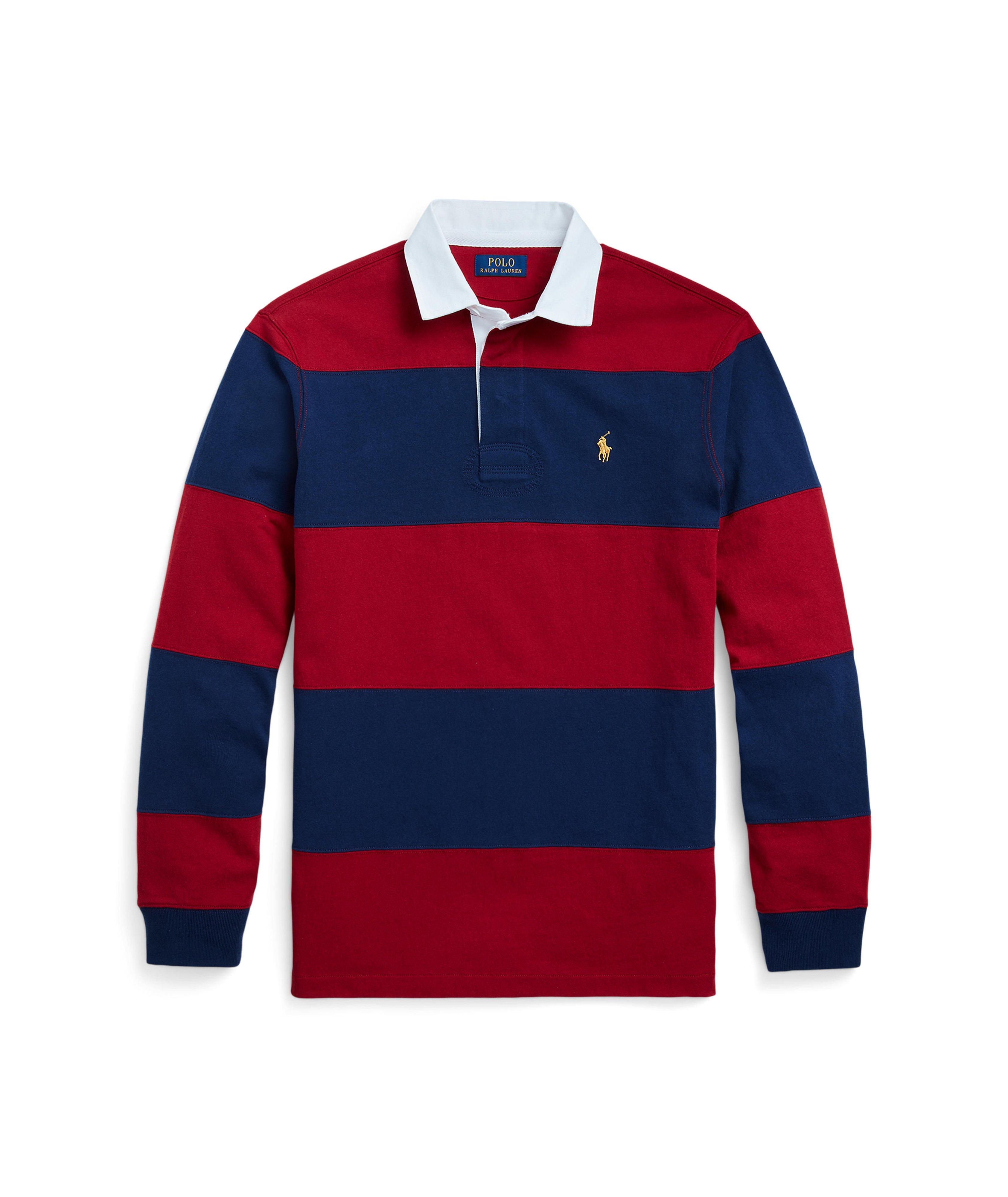 Long-Sleeve Striped Rugby Polo image 0