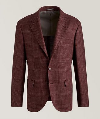 Brunello Cucinelli Wool-Silk-Linen Glen Plaid Sports Jacket